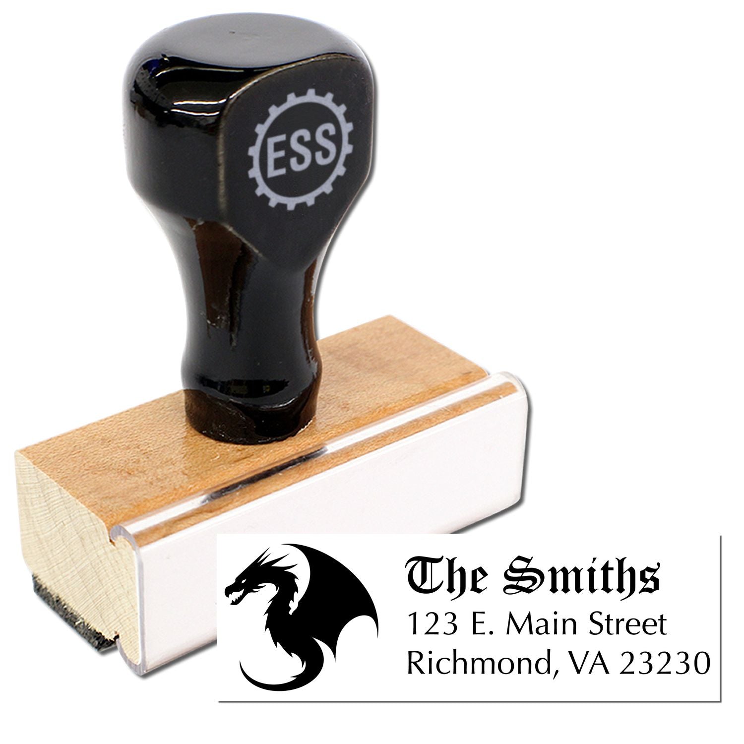 Grimm Dragon Custom Return Address Rubber Stamp - Engineer Seal Stamps