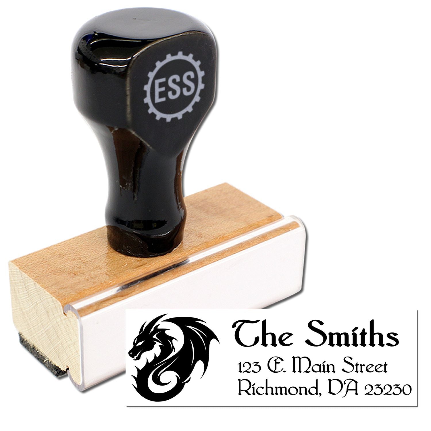 Smaug Dragon Custom Name and Address Rubber Stamp - Engineer Seal Stamps