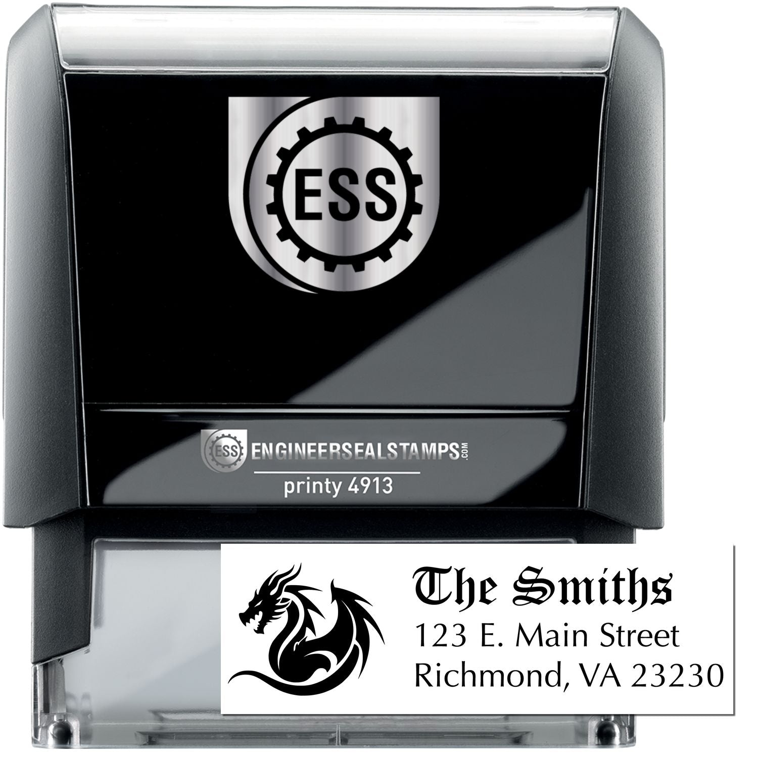 Self-Inking Nebula Dragon Customizable Home Address For Envelopes Stamp - Engineer Seal Stamps