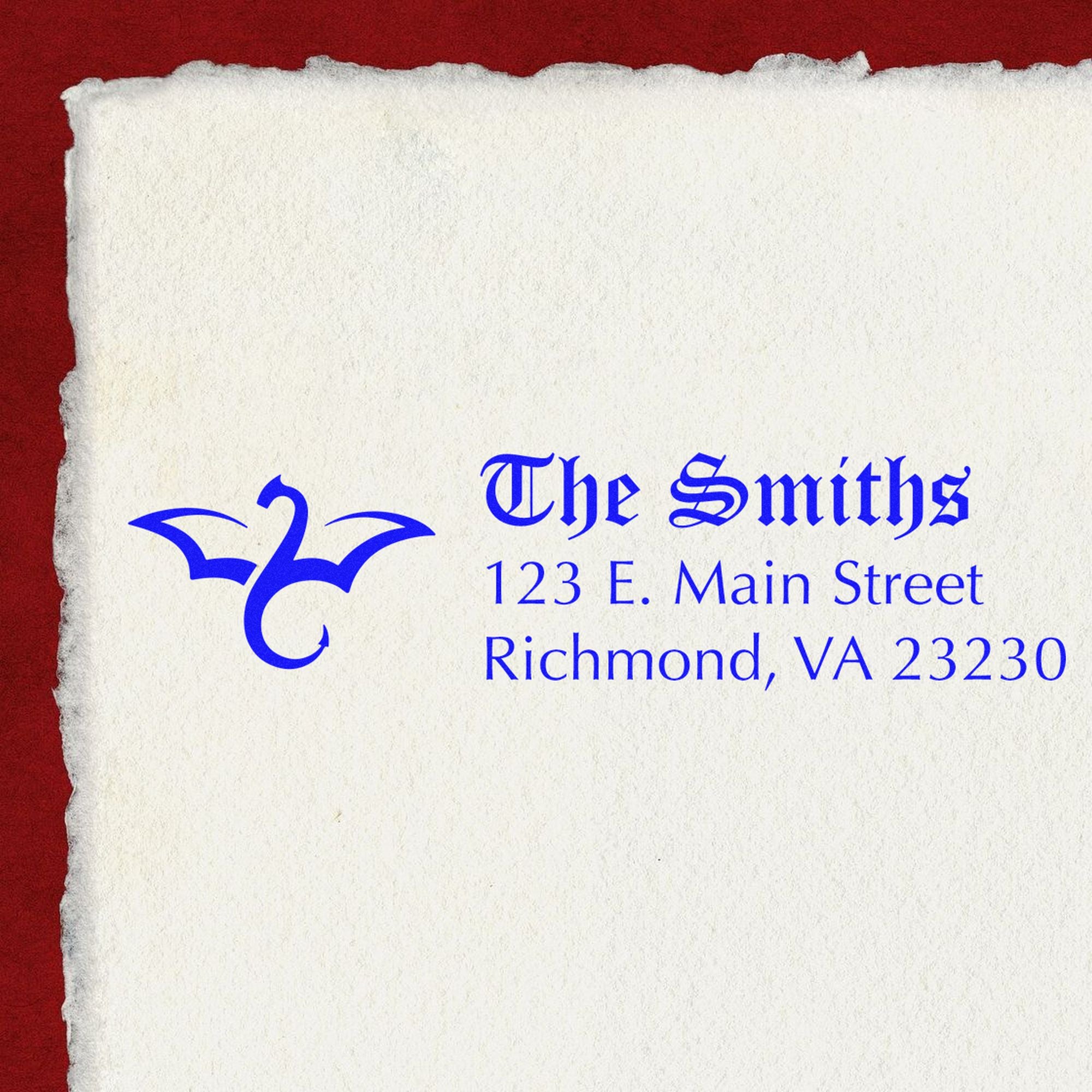 Midnight Dragon Customize Mailing Address Pre-Inked Stamp - Engineer Seal Stamps