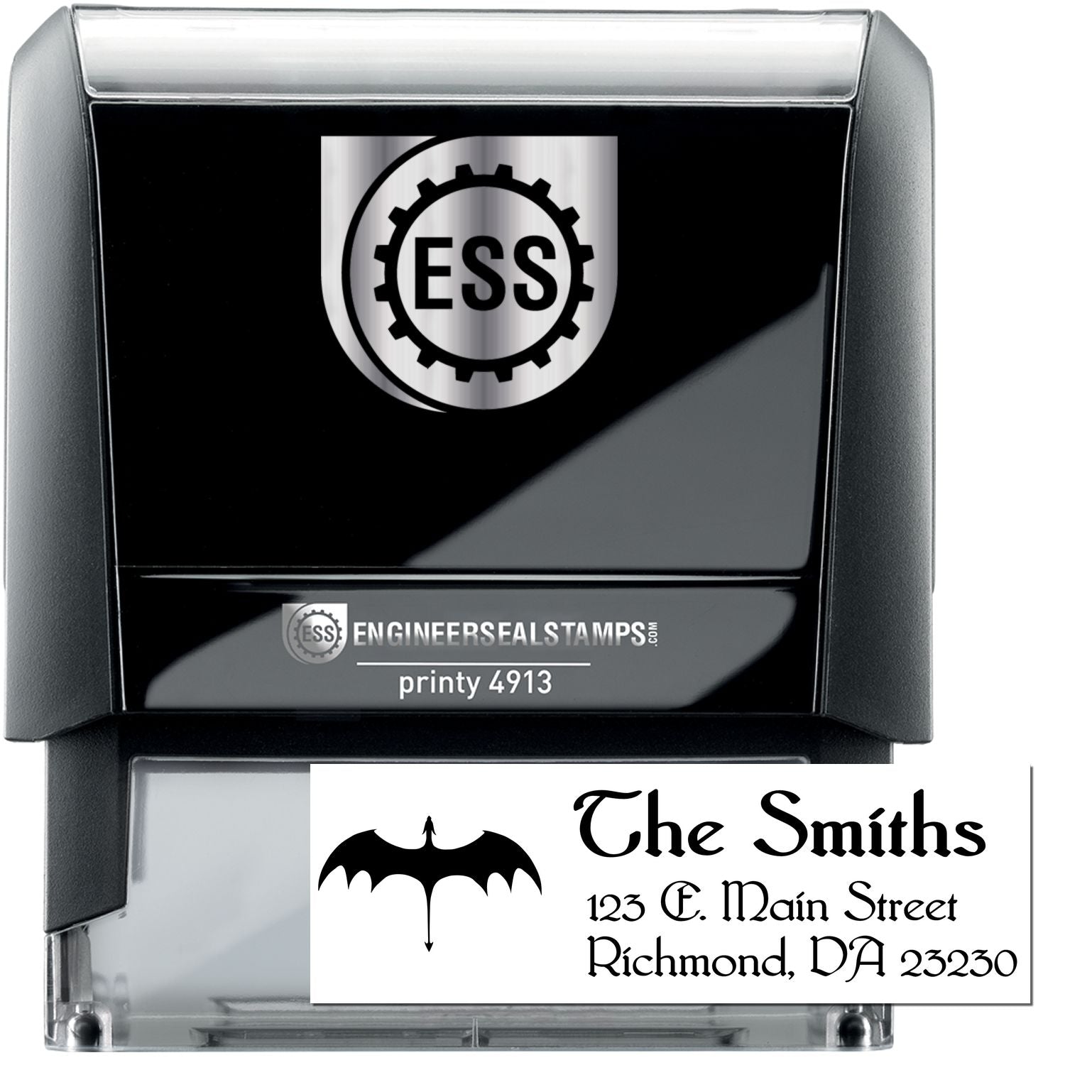 Self-Inking Vortex Dragon Personalized Name and Address Stamp - Engineer Seal Stamps