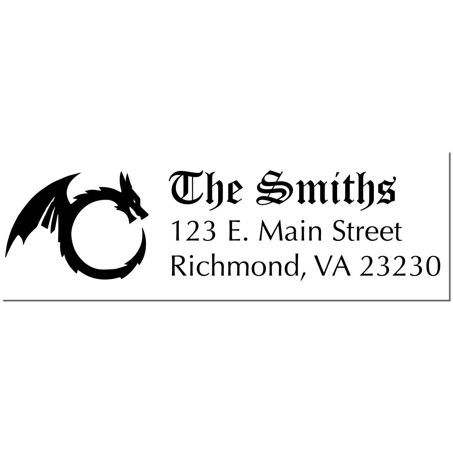 Obsidian Dragon Custom Home Address For Envelopes Rubber Stamp - Engineer Seal Stamps