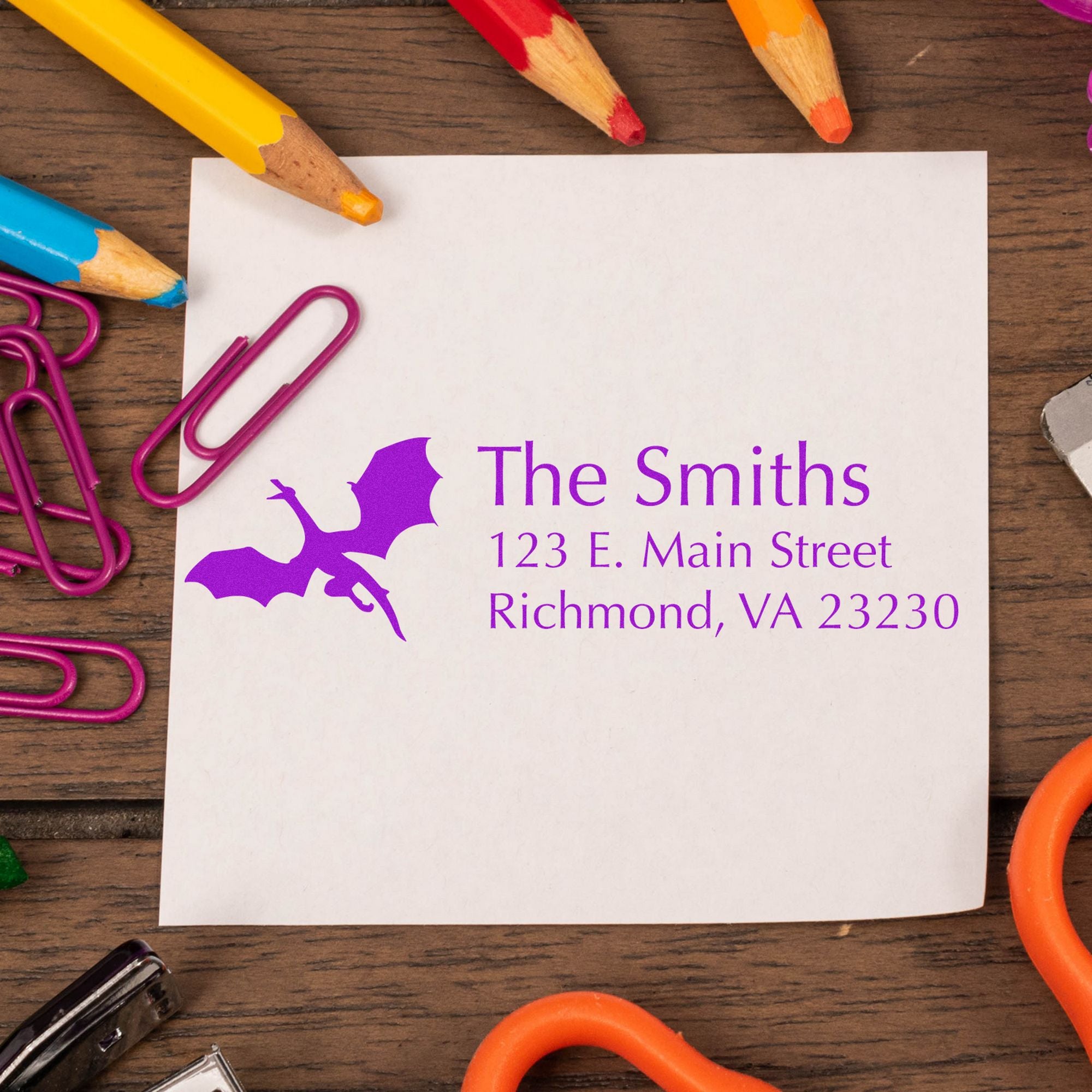 Cinder Dragon Customized Address Rubber Stamp - Engineer Seal Stamps