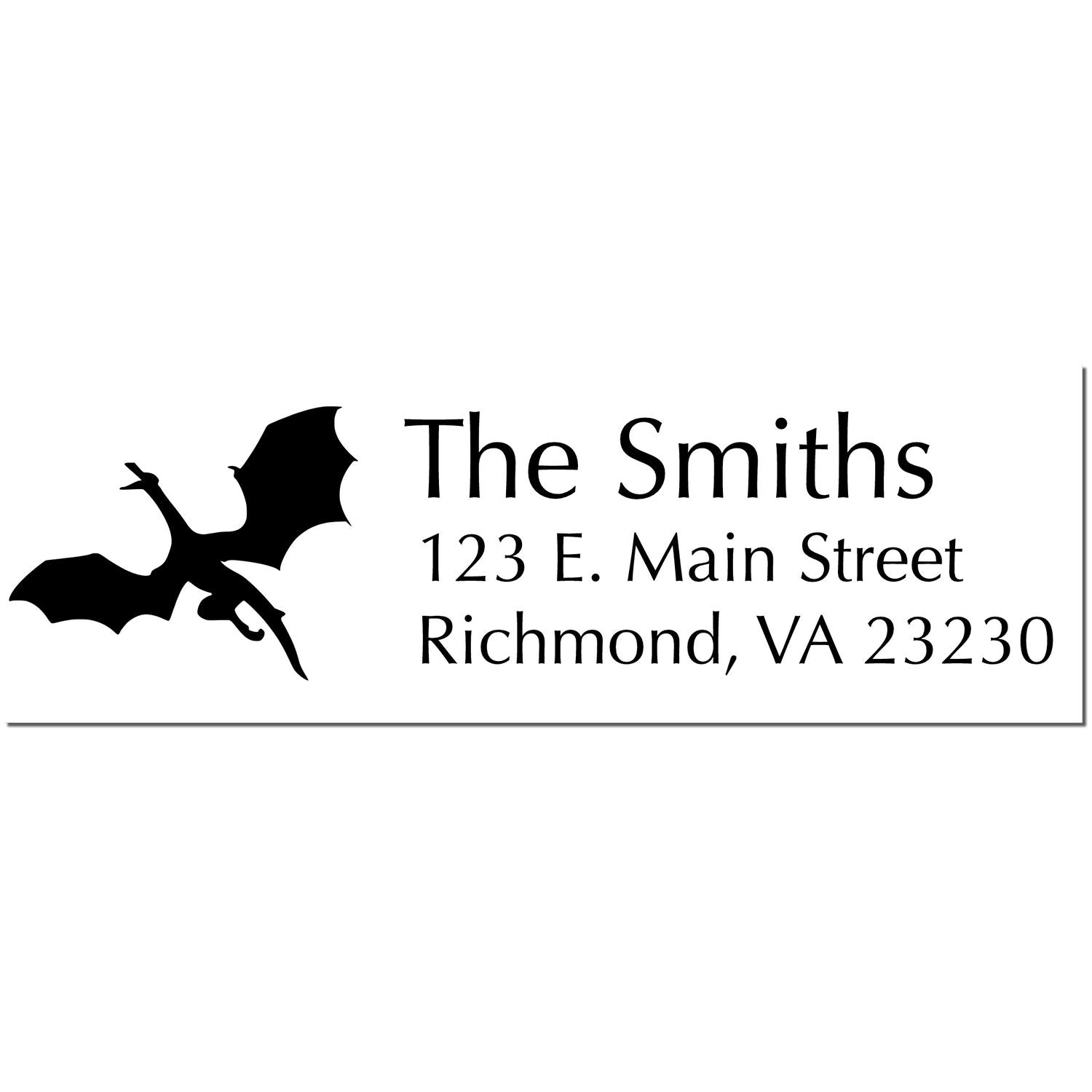 Self-Inking Cinder Dragon Personalized Address Return Stamp - Engineer Seal Stamps