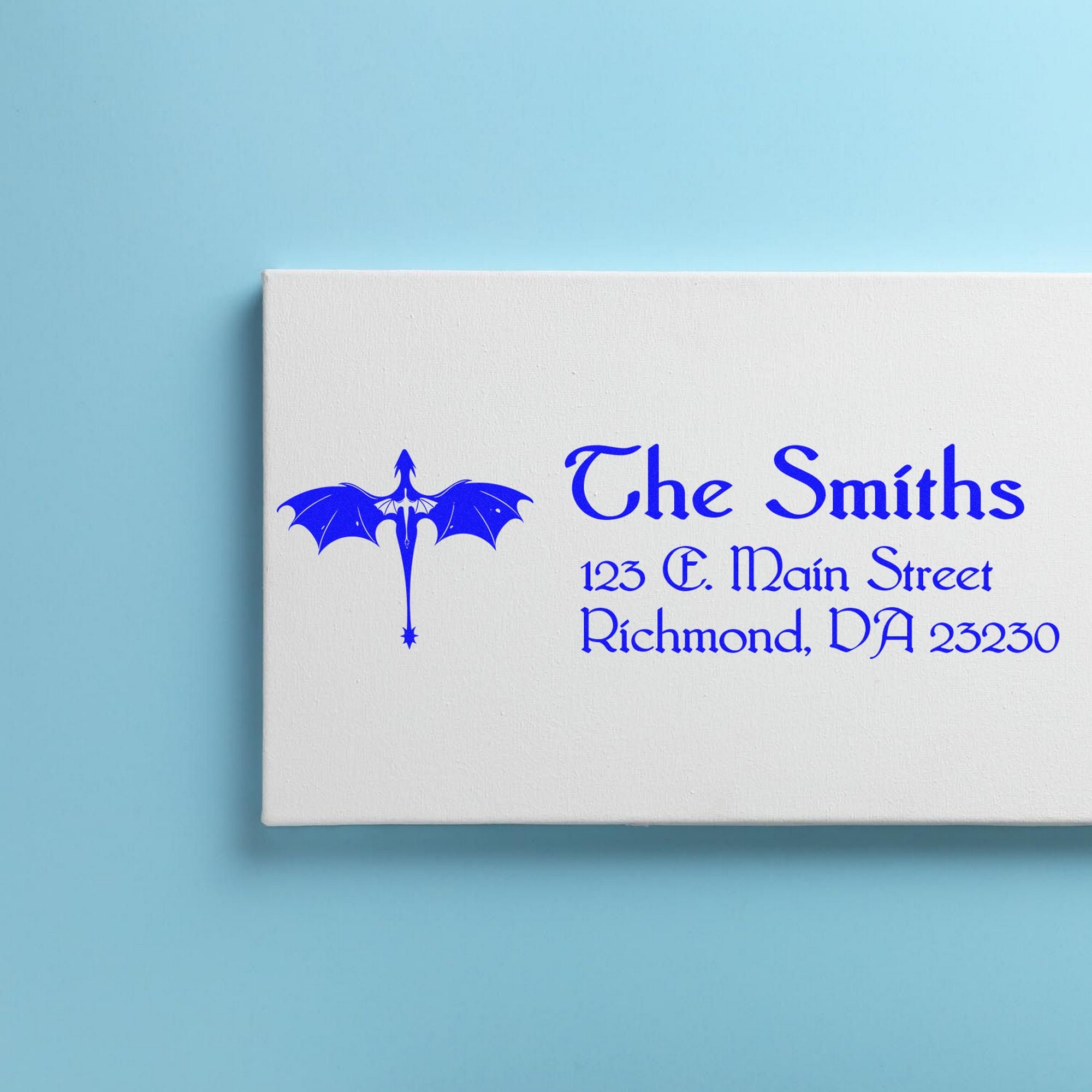 Nightshade Dragon Customizable Name and Address Pre-Inked Stamp - Engineer Seal Stamps