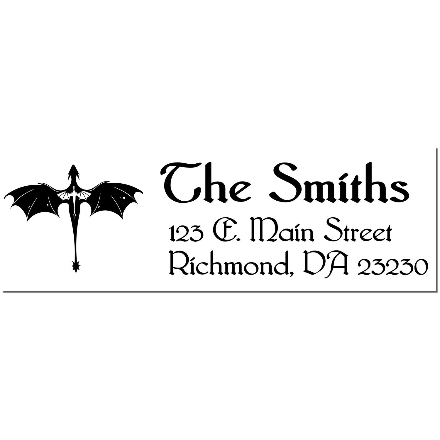 Self-Inking Nightshade Dragon Personalized Mail Address Stamp - Engineer Seal Stamps