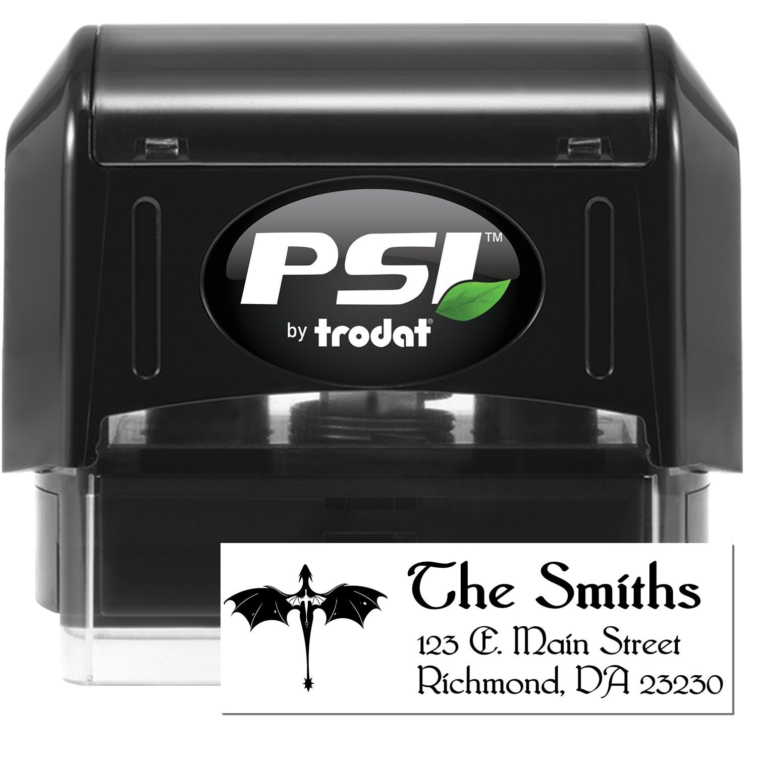 Nightshade Dragon Customizable Name and Address Pre-Inked Stamp - Engineer Seal Stamps