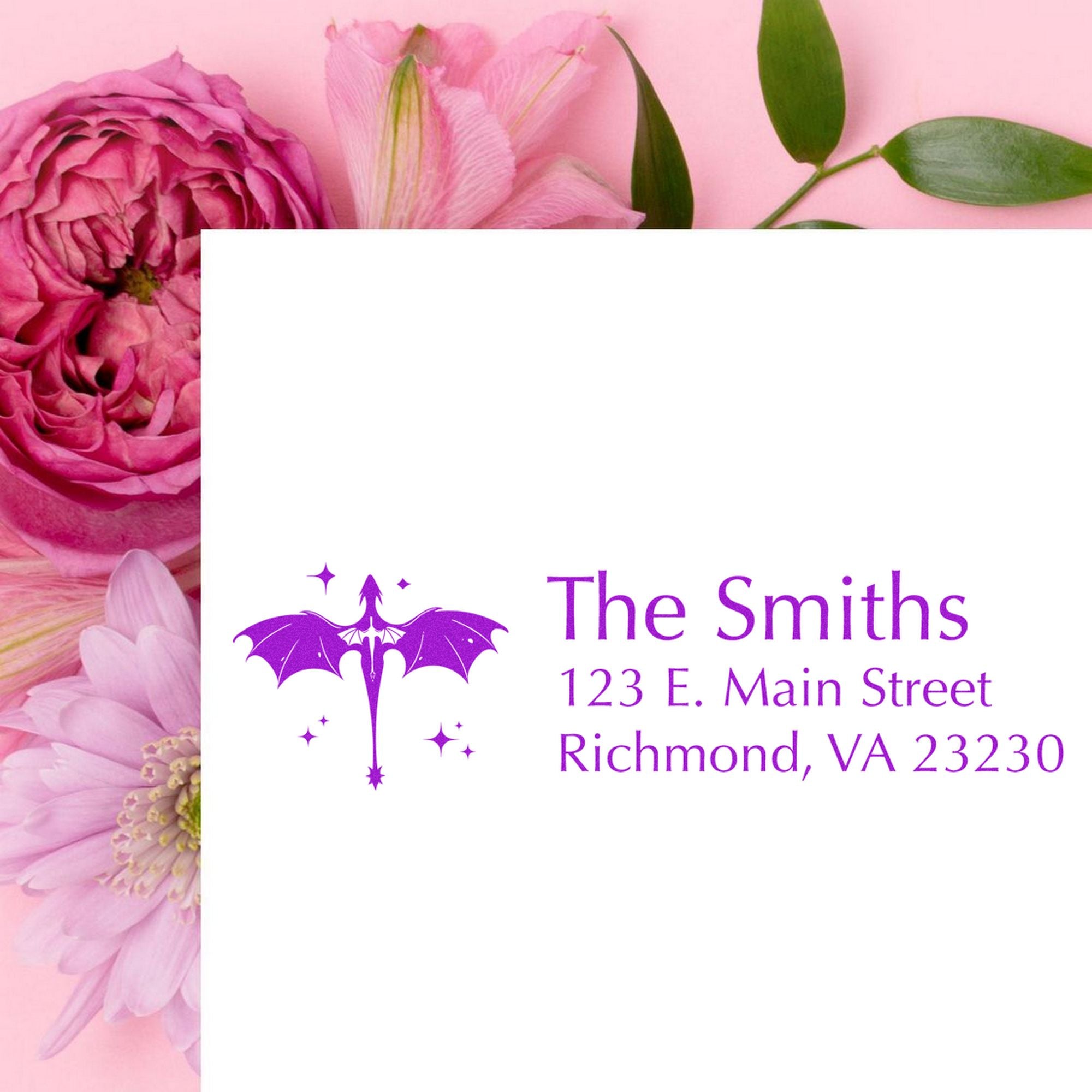 Self-Inking Blitz Dragon Personalized New Address Stamp - Engineer Seal Stamps