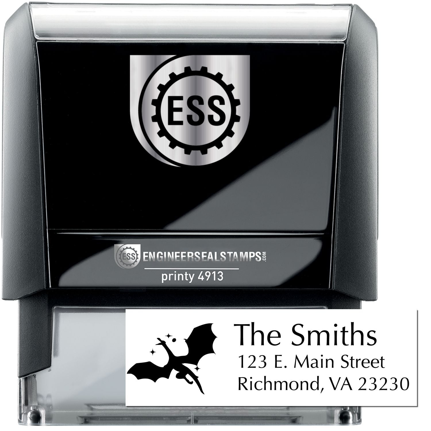 Self-Inking Ash Dragon Custom Address Stamp - Engineer Seal Stamps