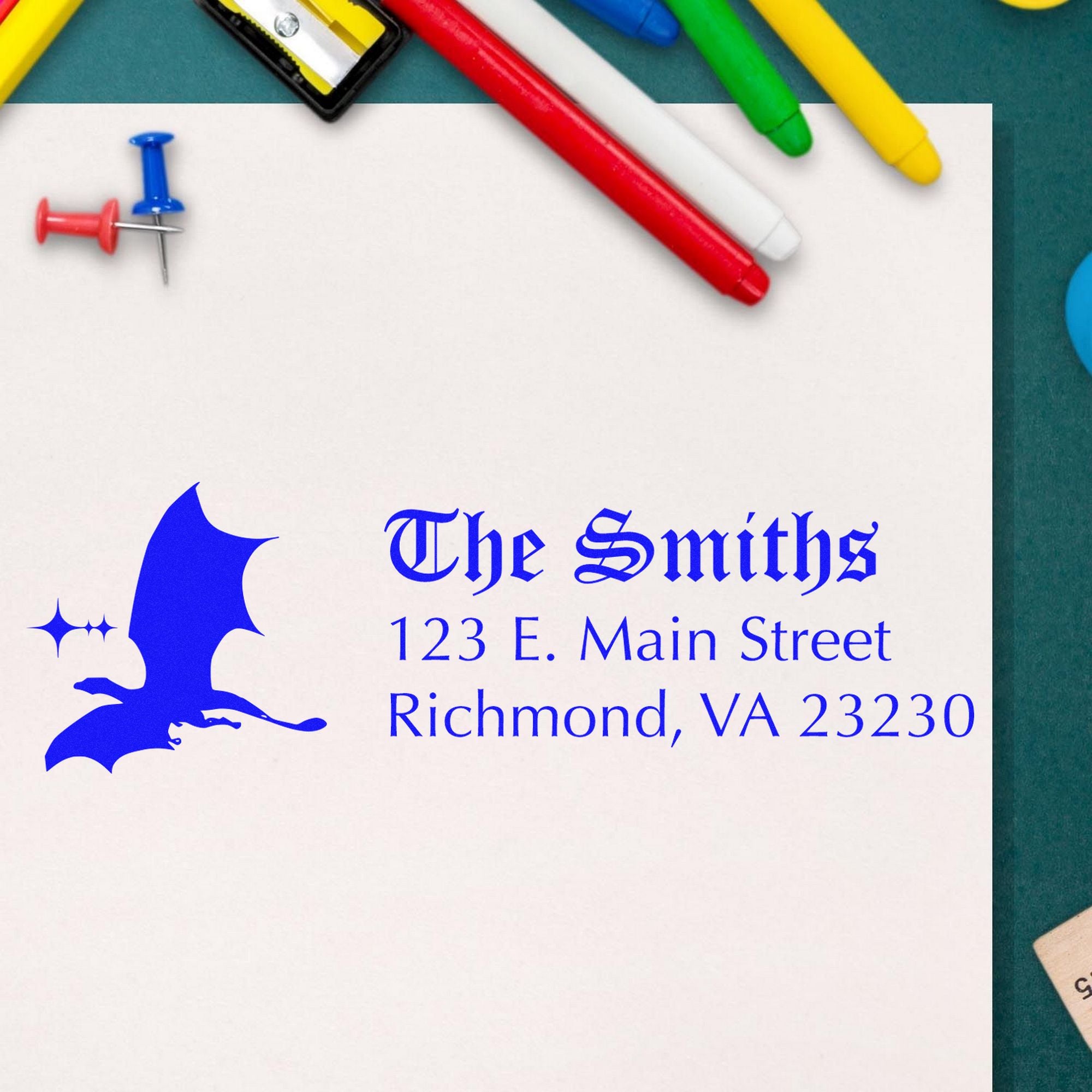 Wraith Dragon Customized Home Address For Envelopes Rubber Stamp - Engineer Seal Stamps