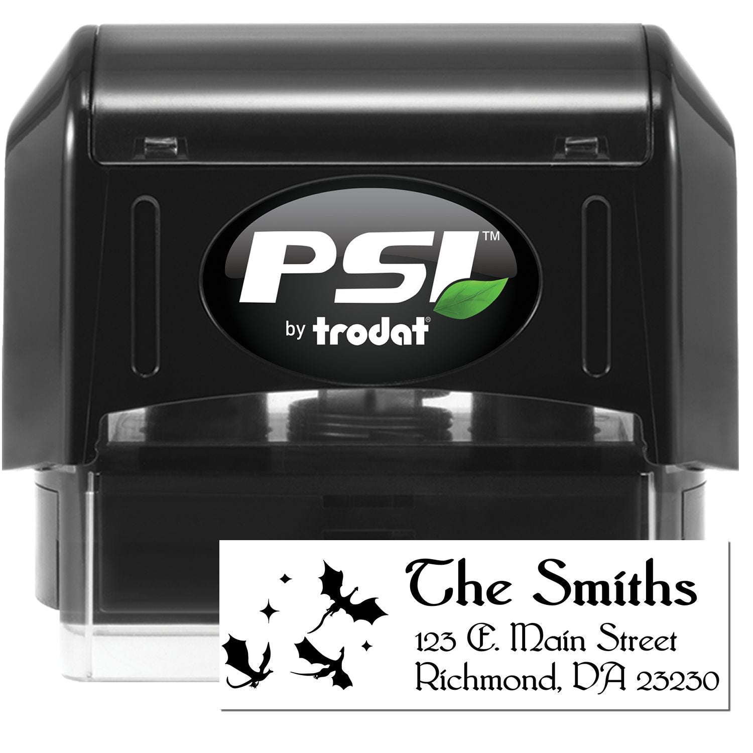 Serpent Dragon Customizable Address Label Pre-Inked Stamp - Engineer Seal Stamps