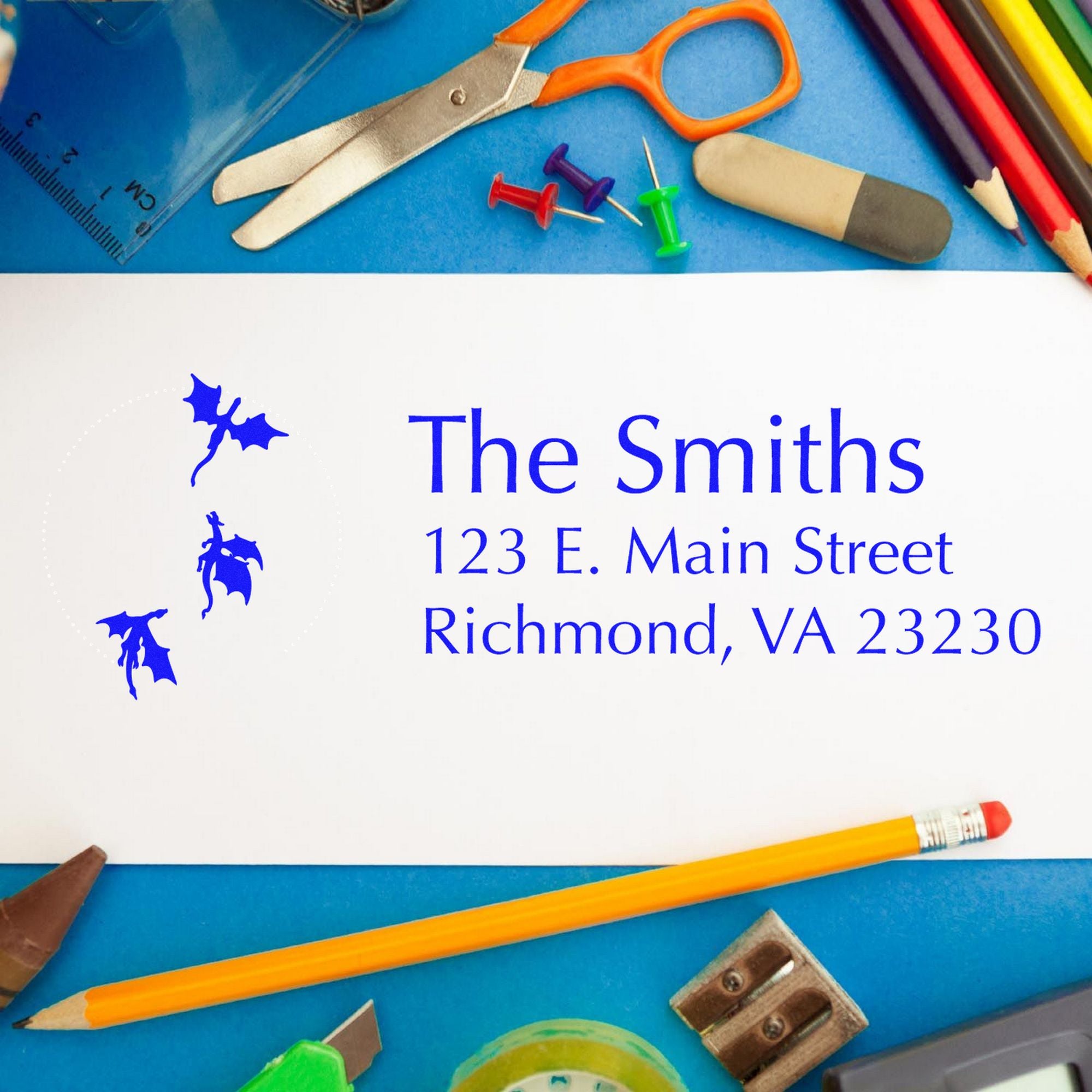 Fang Dragon Handmade Address Rubber Stamp - Engineer Seal Stamps