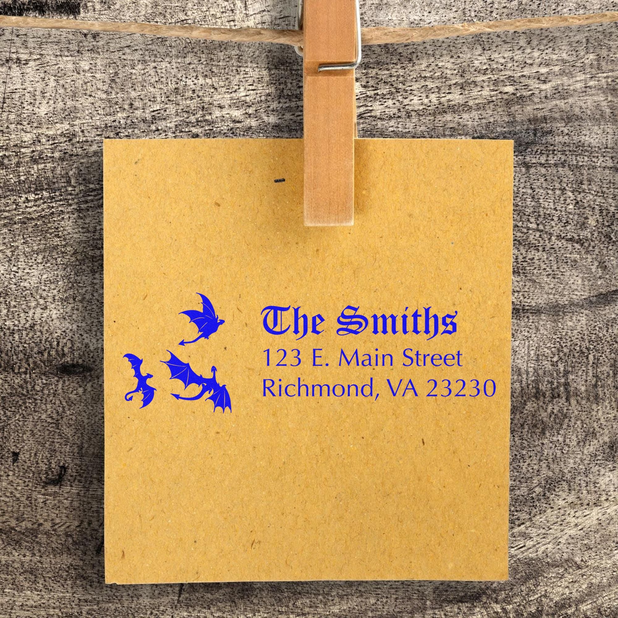 Nemesis Dragon Personalized Mail Pre-Inked Stamp - Engineer Seal Stamps