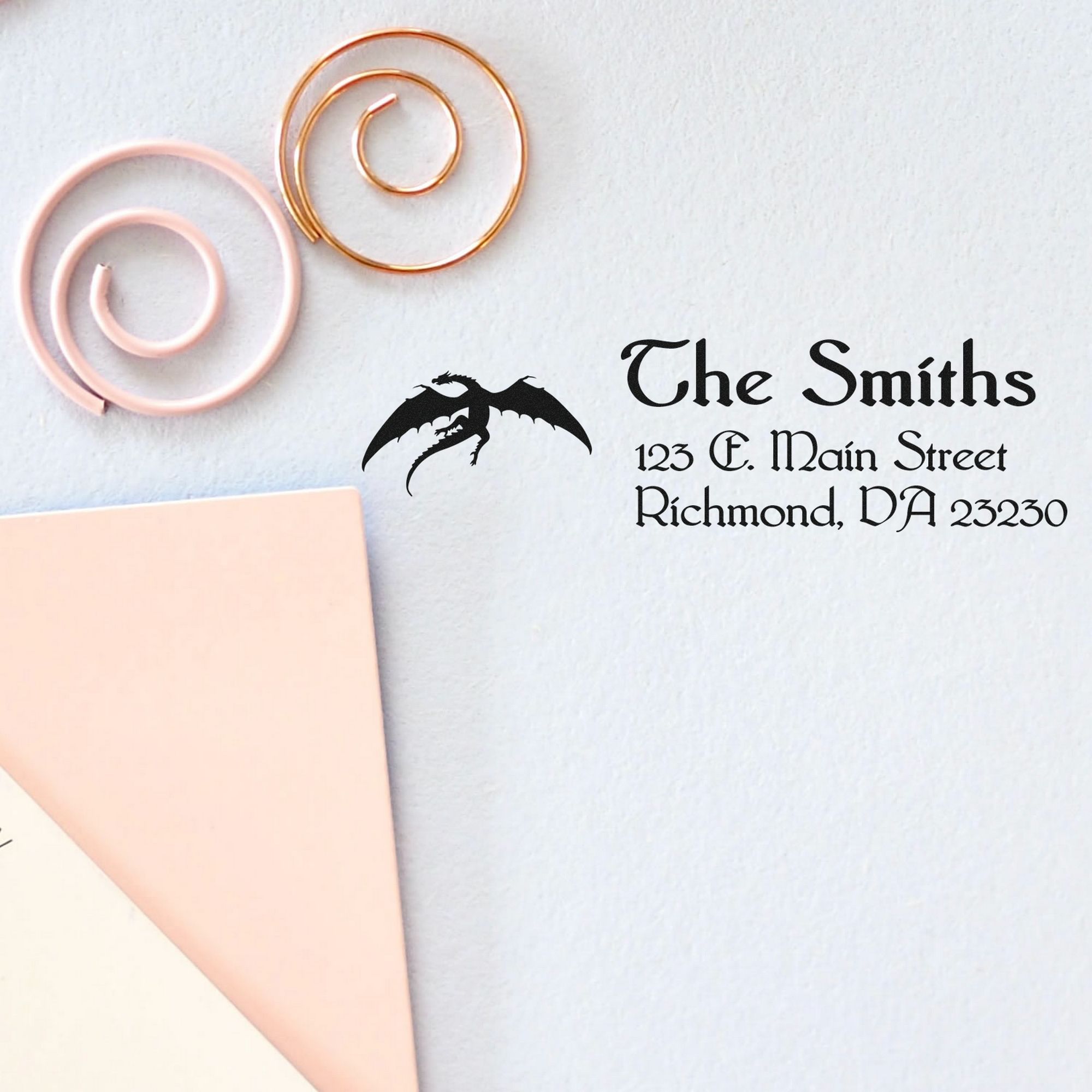 Self-Inking Venomfang Dragon Custom Address Label Stamp - Engineer Seal Stamps