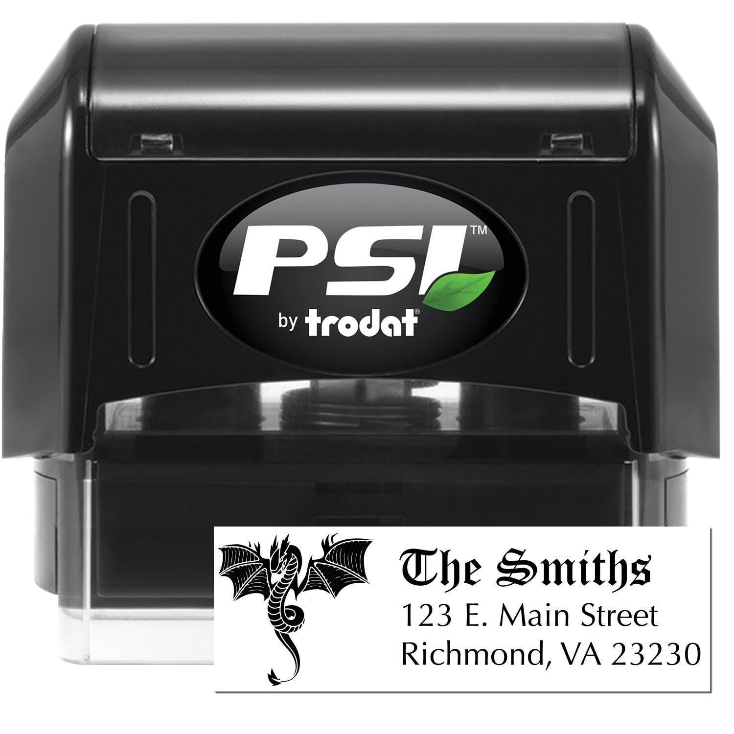 Chaos Dragon Personalized Mailing Address Pre-Inked Stamp - Engineer Seal Stamps