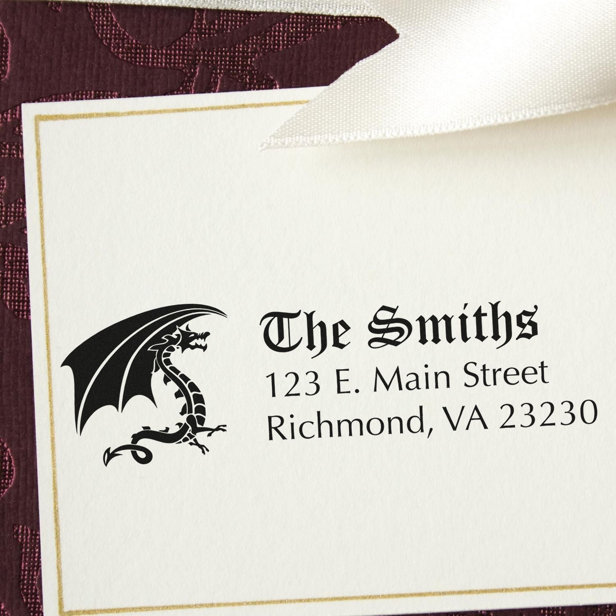 Havoc Dragon Personalized Home Address For Envelopes Pre-Inked Stamp - Engineer Seal Stamps