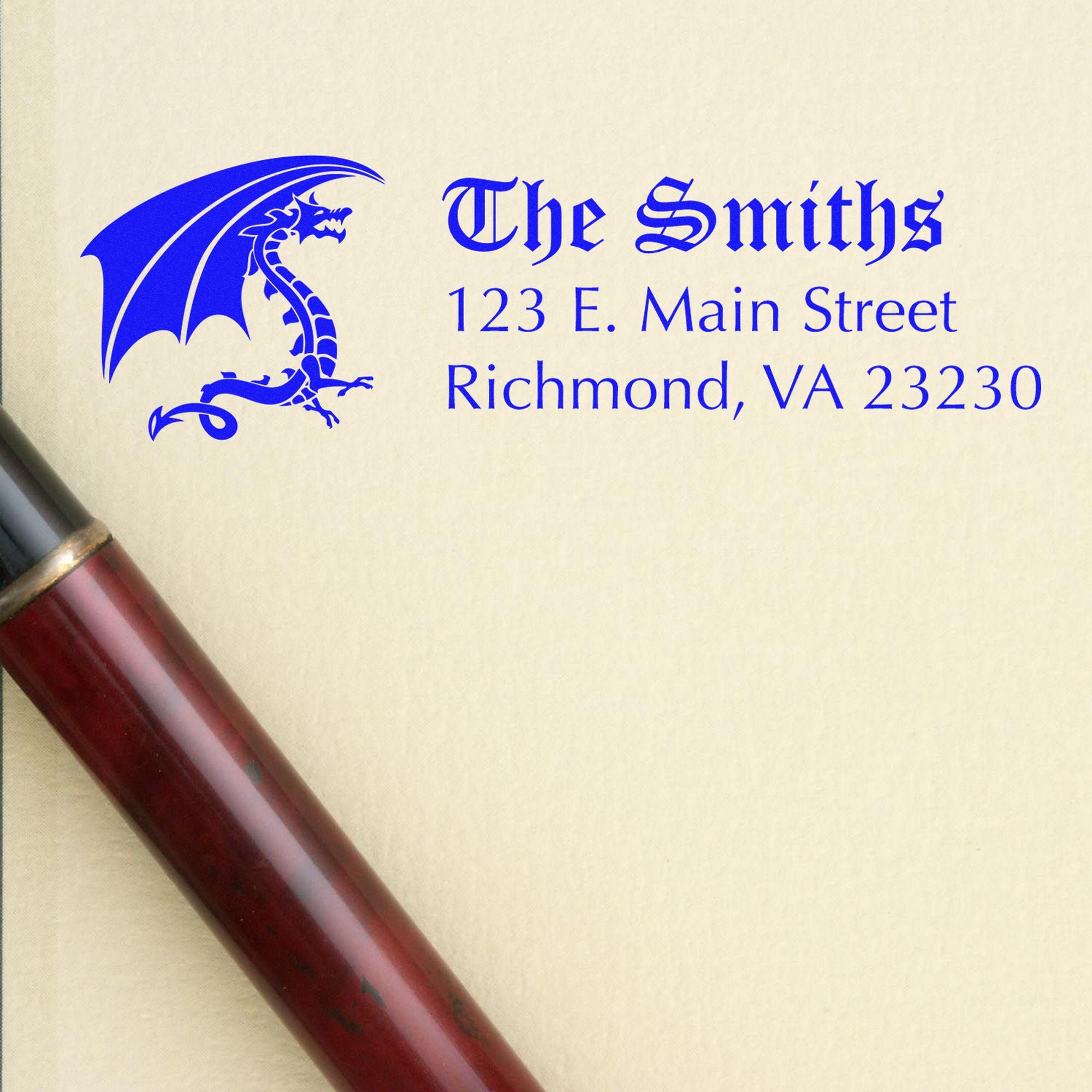 Havoc Dragon Personalized Home Address For Envelopes Pre-Inked Stamp - Engineer Seal Stamps