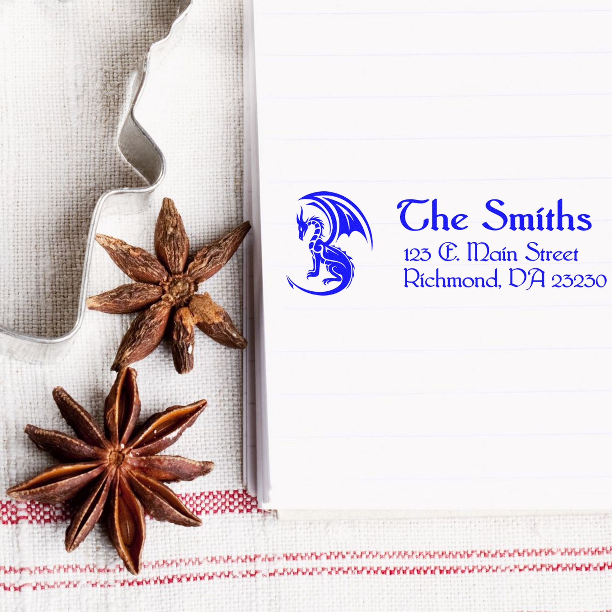 Self-Inking Molten Dragon Customized Home Address Stamp - Engineer Seal Stamps