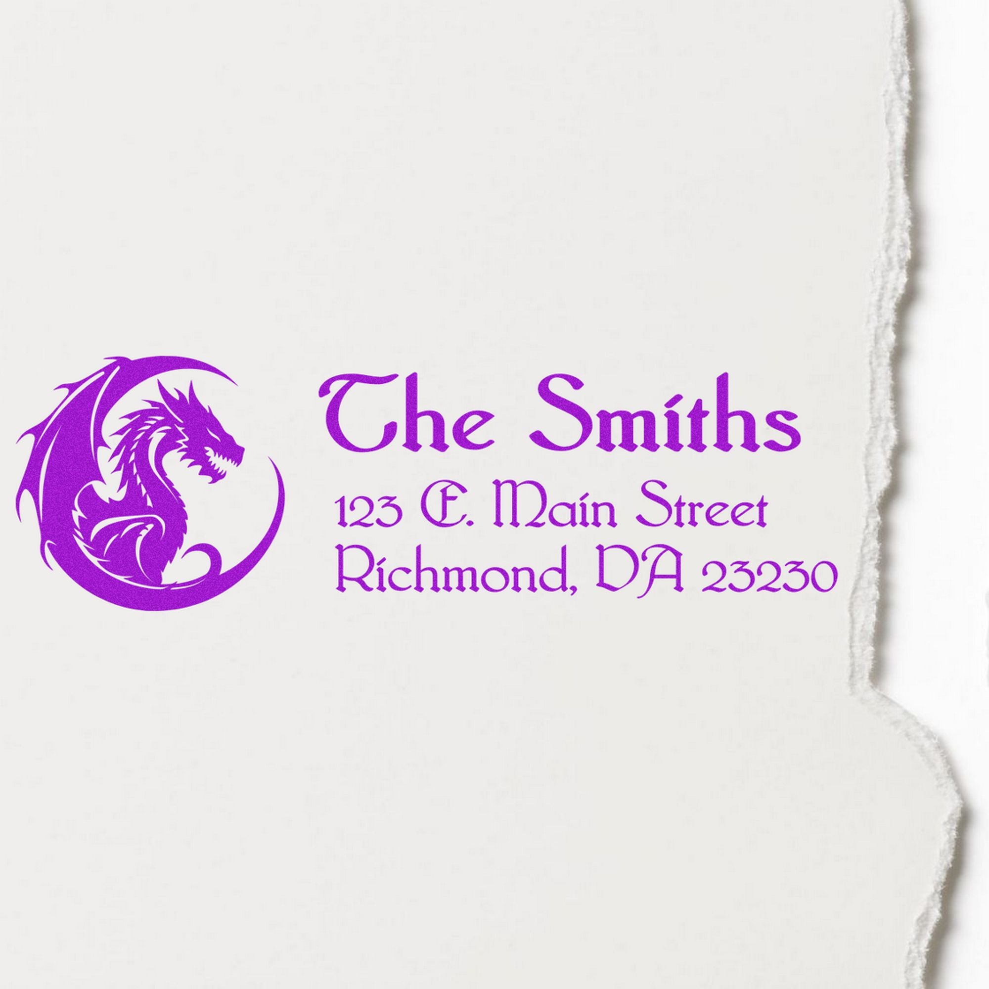 Blitzkrieg Dragon Custom Name and Address Pre-Inked Stamp - Engineer Seal Stamps