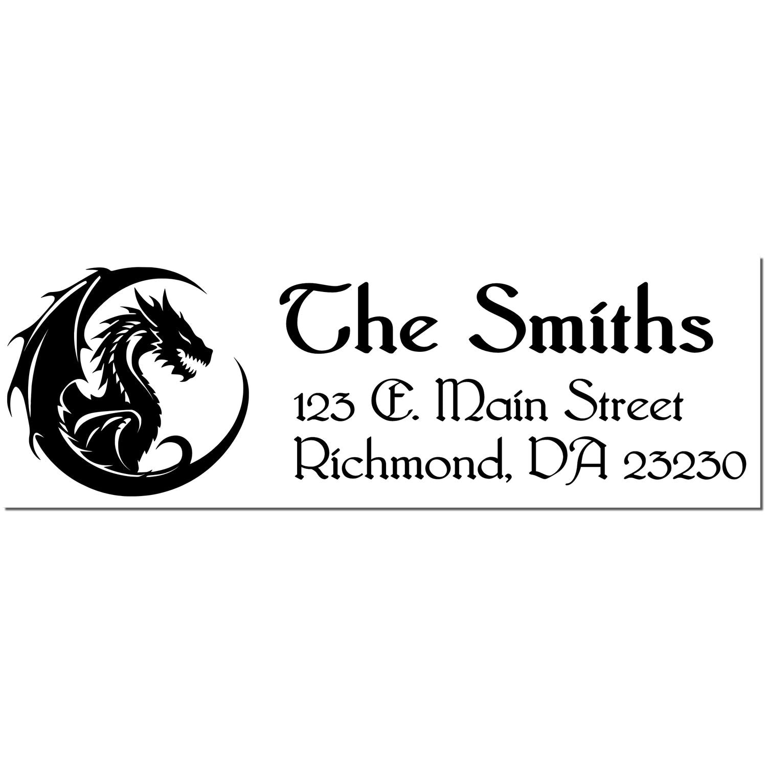 Blitzkrieg Dragon Custom Name and Address Pre-Inked Stamp - Engineer Seal Stamps