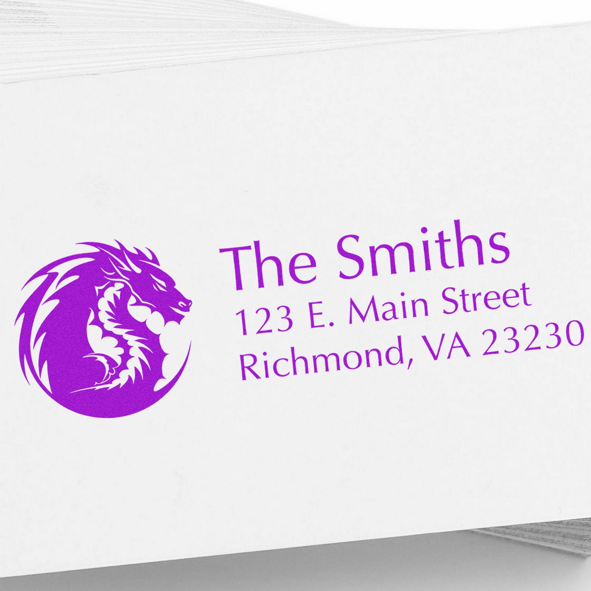 Nightfall Dragon Custom Mailing Pre-Inked Stamp - Engineer Seal Stamps