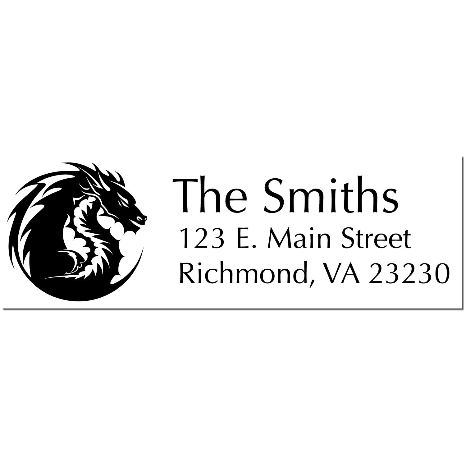 Nightfall Dragon Custom Mailing Pre-Inked Stamp - Engineer Seal Stamps