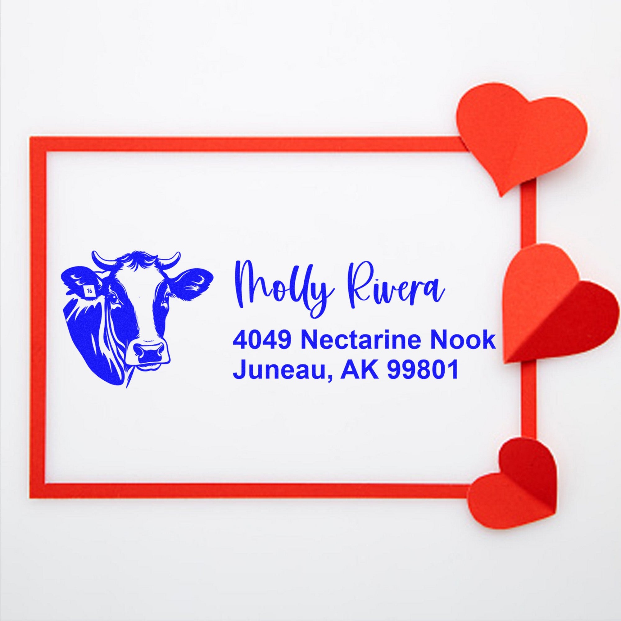 PSI Serene Cow Customizable Home Address For Envelopes Pre-Inked Stamp - Engineer Seal Stamps