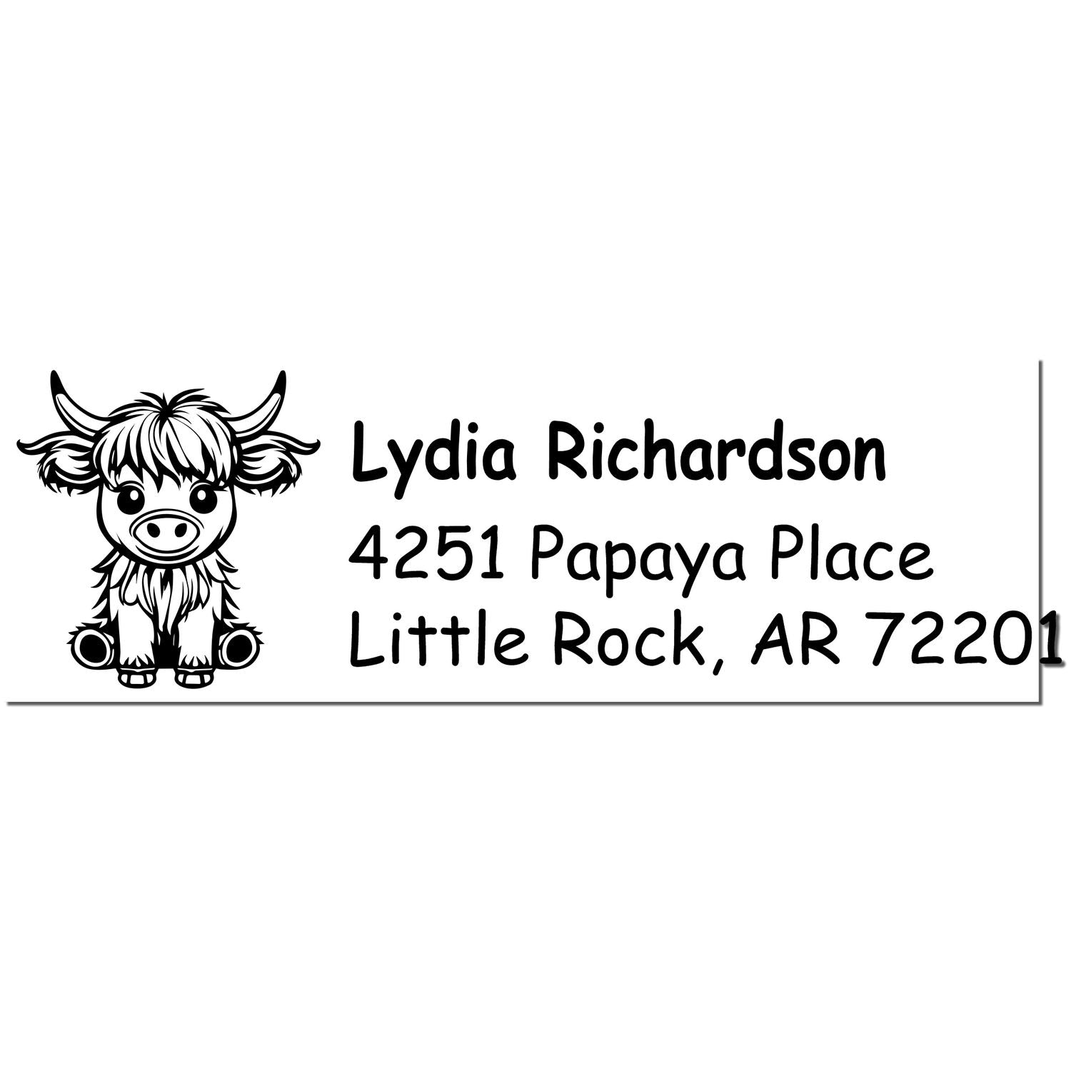 Cute Cow Personalized Name and Address Rubber Stamp - Engineer Seal Stamps