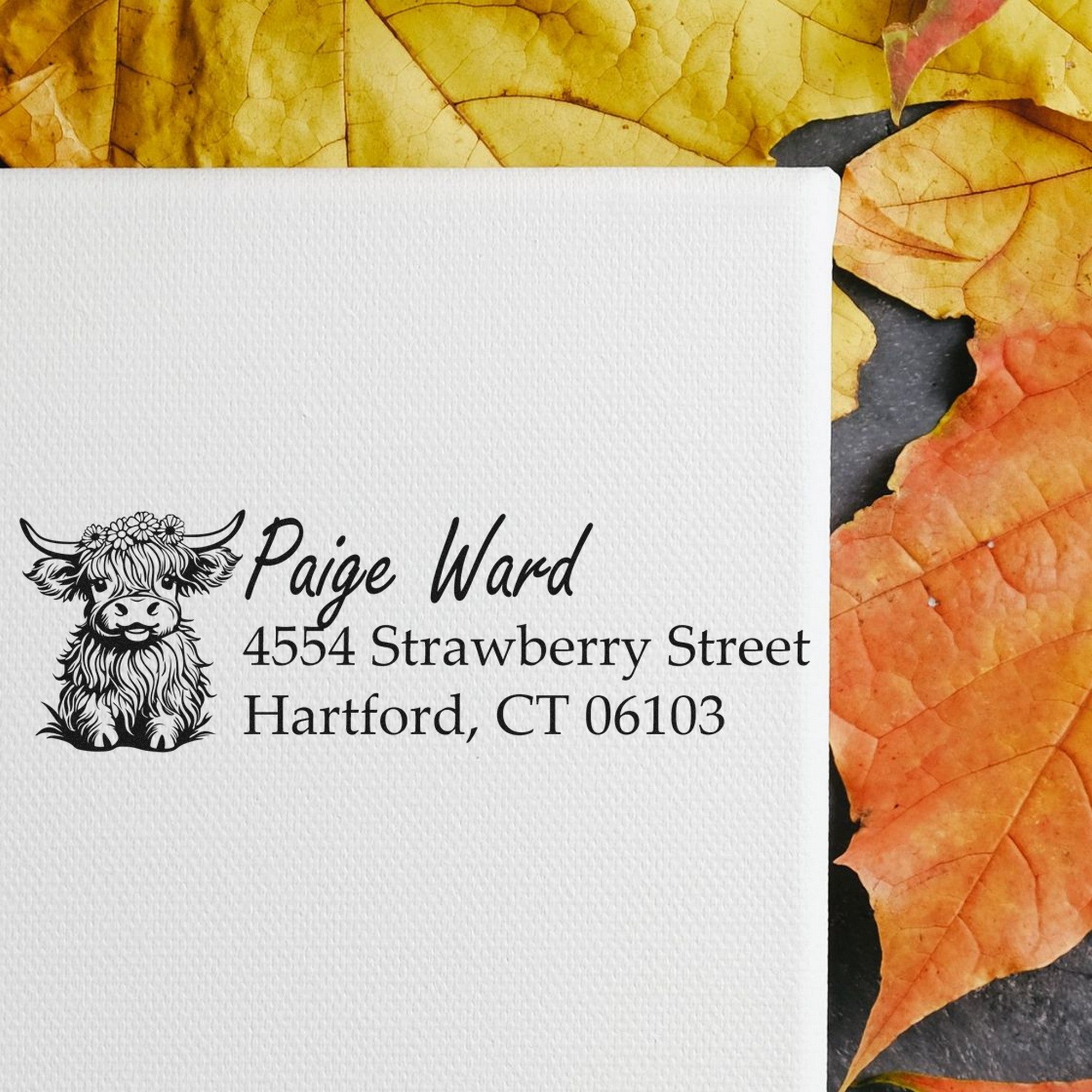 Self-Inking Fluffy Cow Handmade Mail Stamp - Engineer Seal Stamps