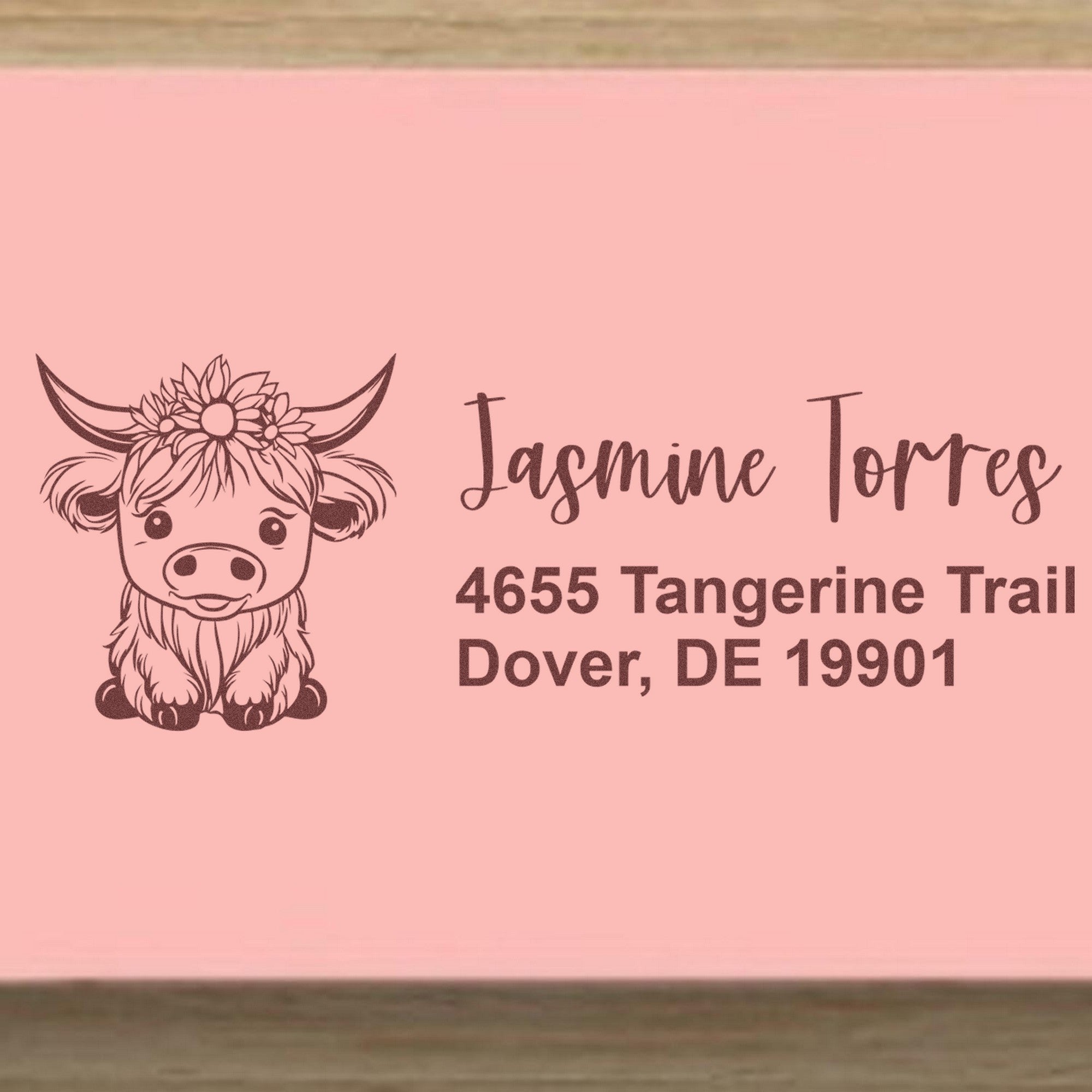 Self-Inking Gentle Cow Handmade Home Address Stamp - Engineer Seal Stamps