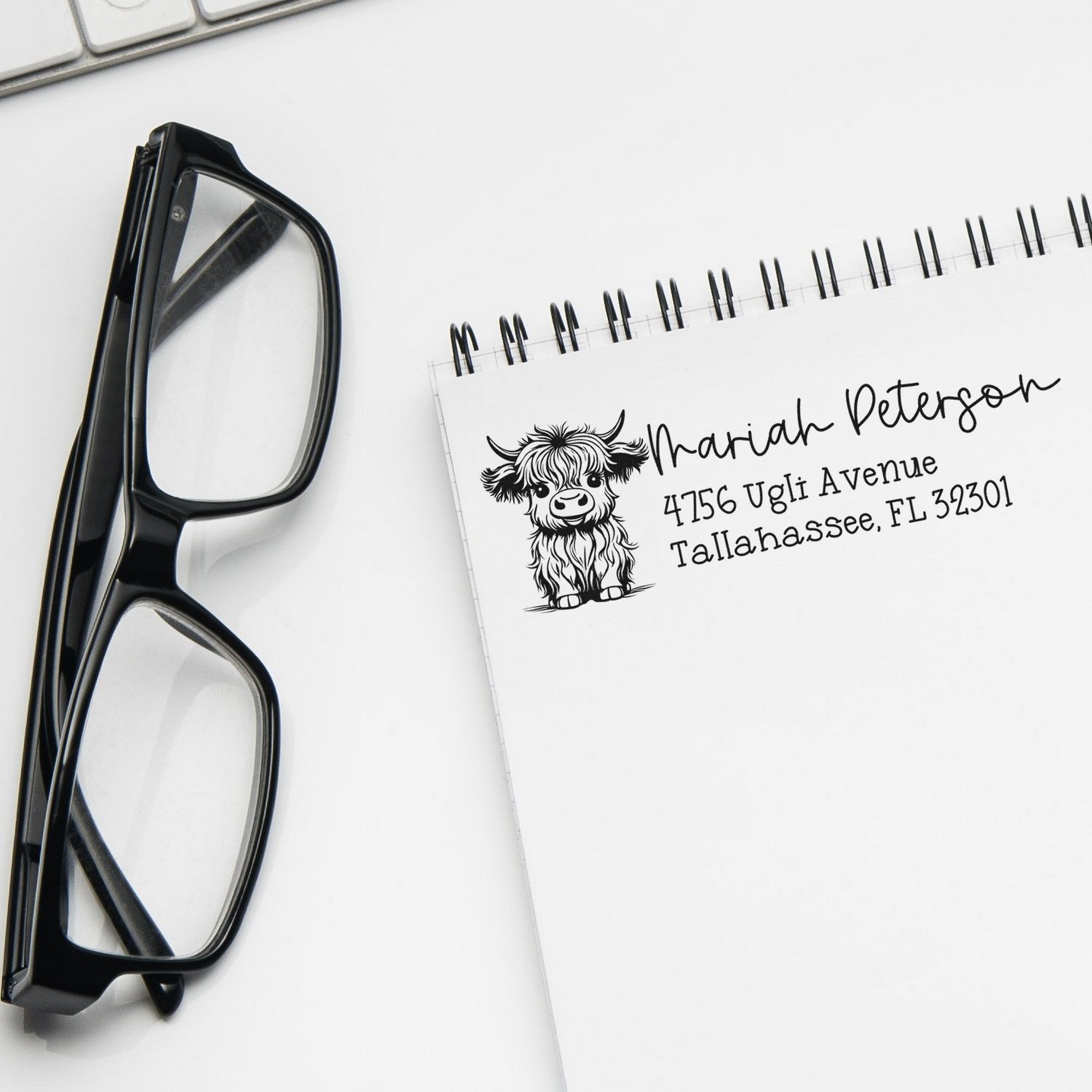 Robust Cow Personalized Mailing Address Rubber Stamp - Engineer Seal Stamps