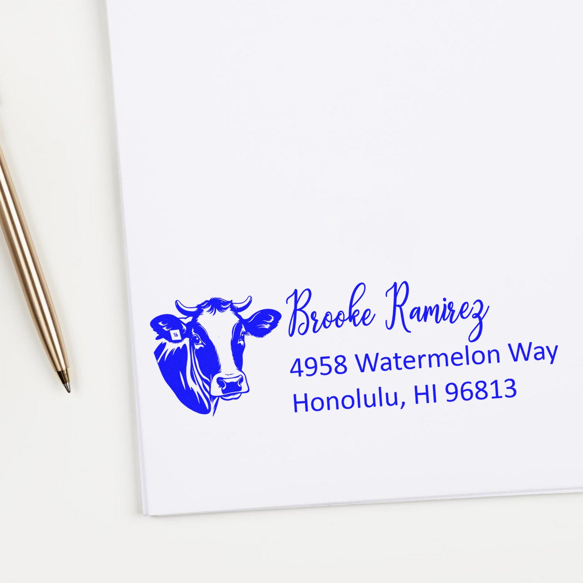 Picturesque Pastures Personalized New Address Rubber Stamp - Engineer Seal Stamps