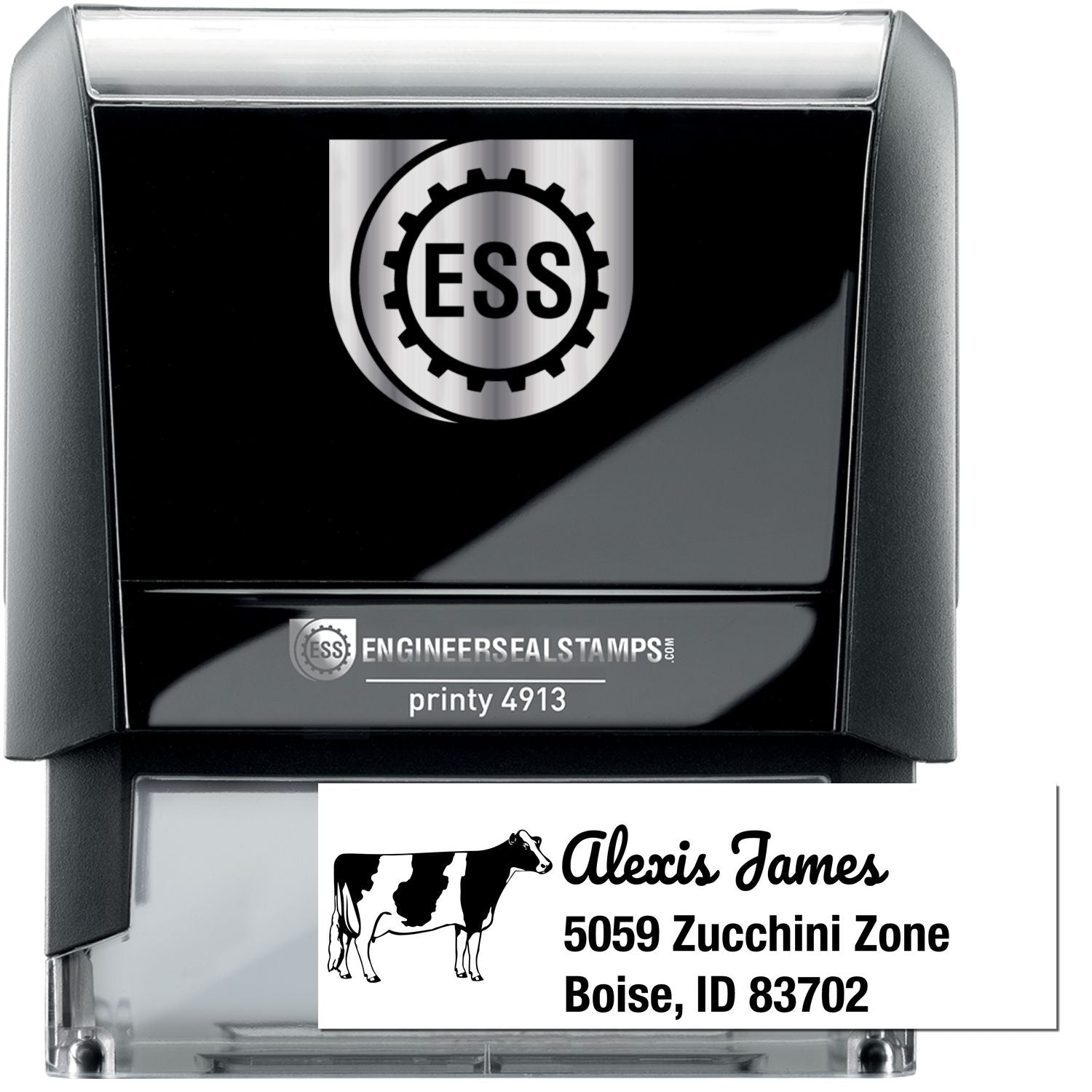 Self-Inking Endearing Cow Handmade New Address Stamp - Engineer Seal Stamps