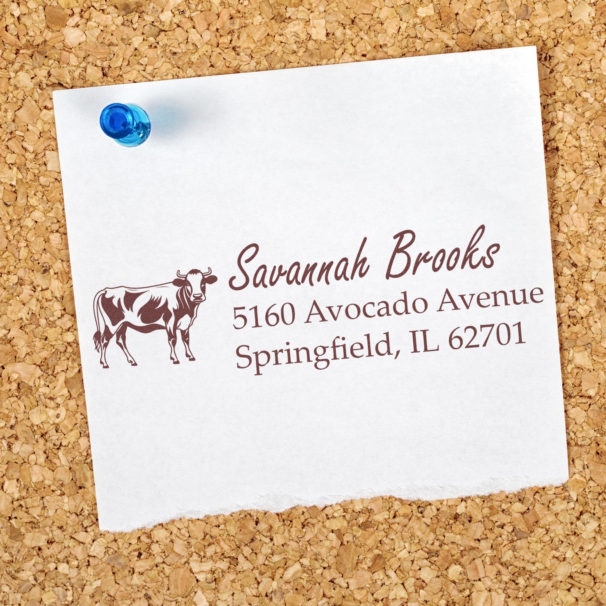 PSI Hardy Cow Personalized New Address Pre-Inked Stamp - Engineer Seal Stamps