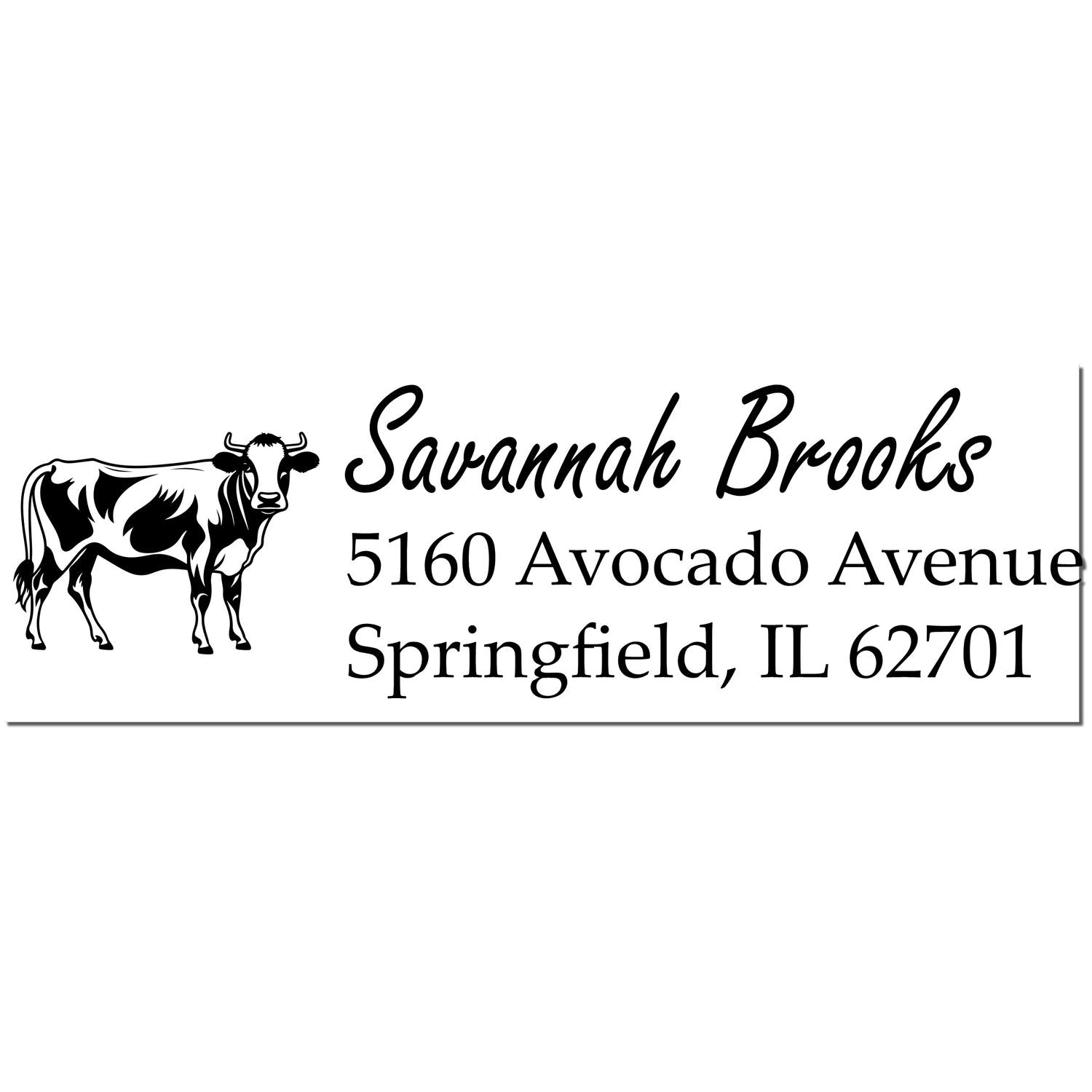 Hardy Cow Personalized Address Label Rubber Stamp - Engineer Seal Stamps