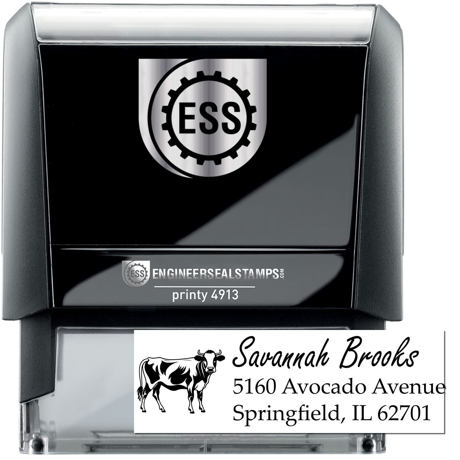 Self-Inking Hardy Cow Handmade Home Address For Envelopes Stamp - Engineer Seal Stamps