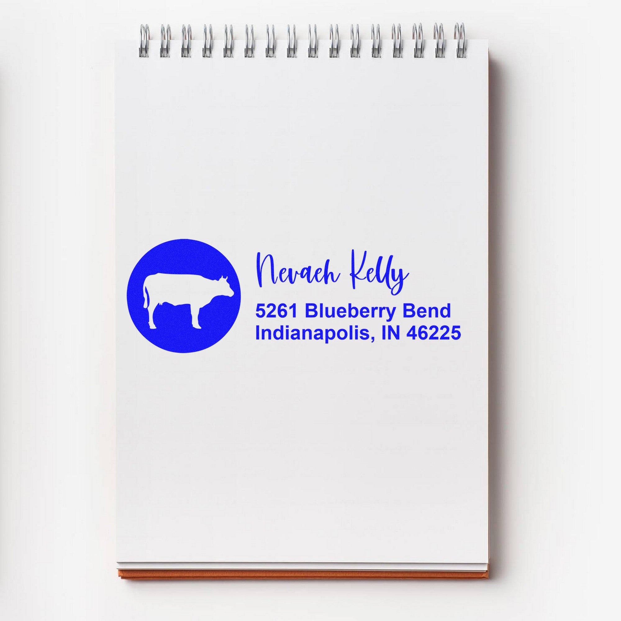 Self-Inking Graceful Cow Handmade Address Label Stamp - Engineer Seal Stamps