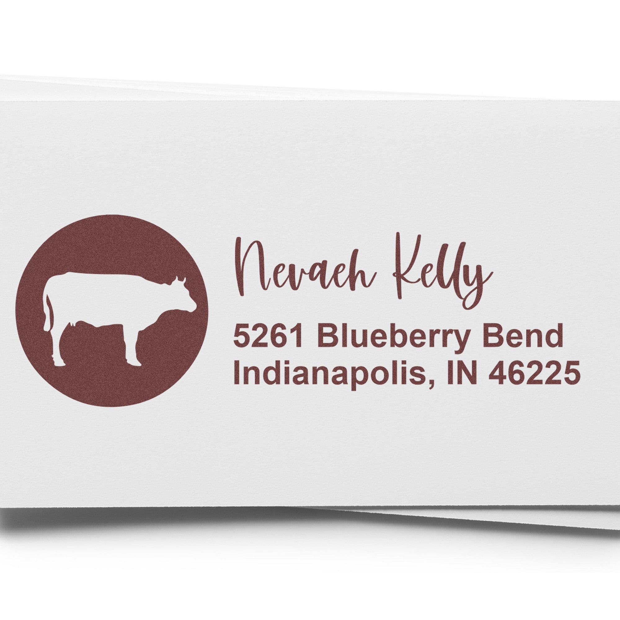 Graceful Cow Custom Address Rubber Stamp - Engineer Seal Stamps