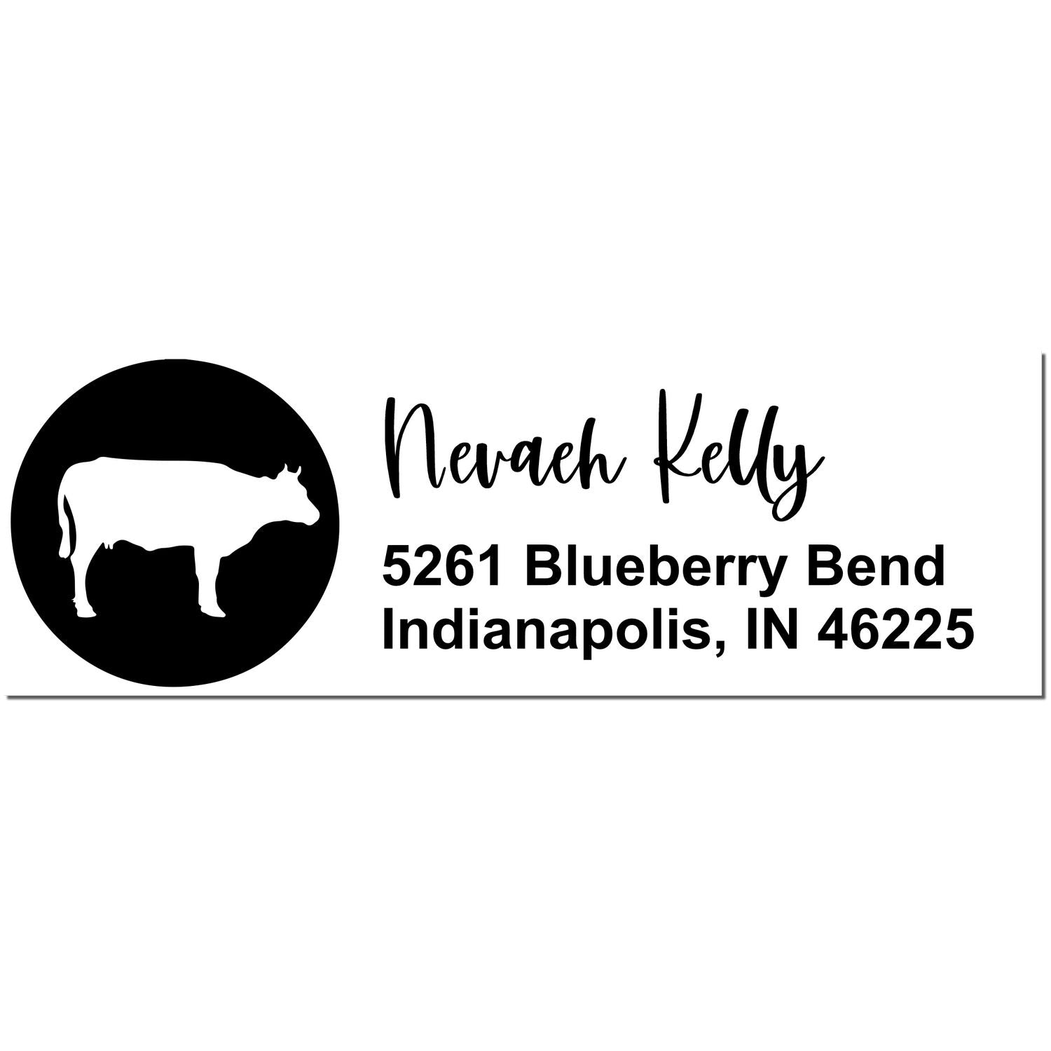 Graceful Cow Custom Address Rubber Stamp - Engineer Seal Stamps