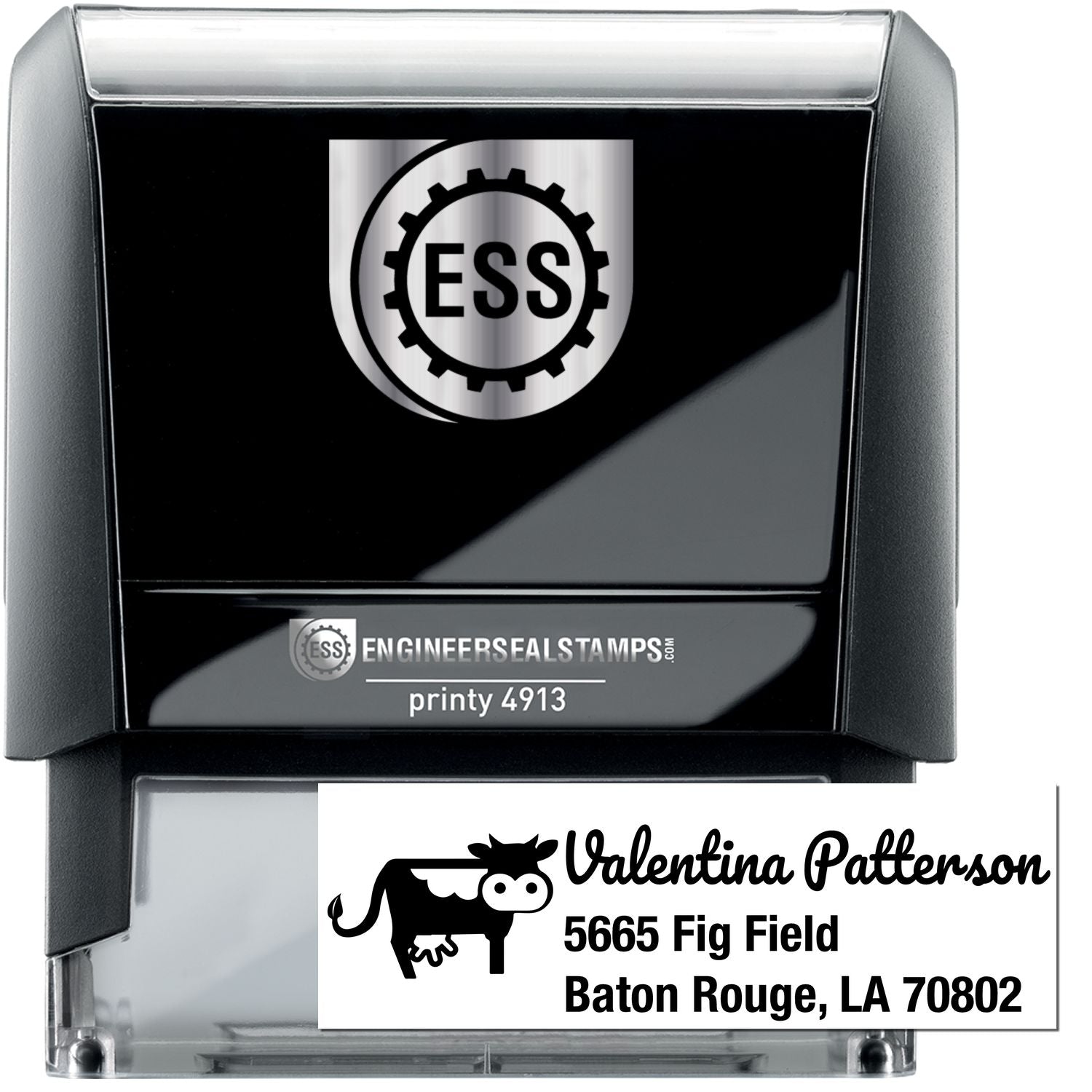 Self-Inking Curious Cow Customize Mailing Stamp - Engineer Seal Stamps