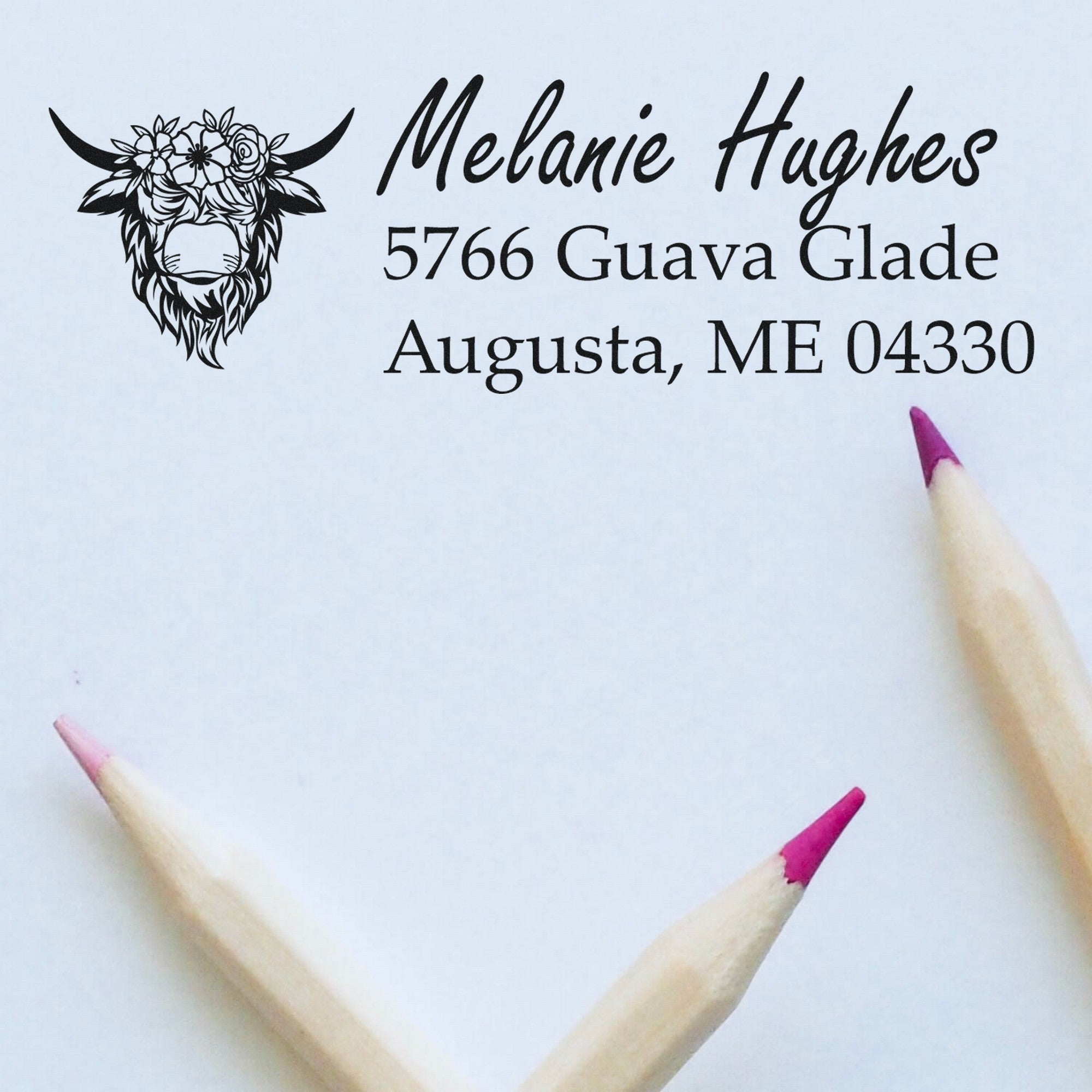 Self-Inking Resilient Cow Customize Mail Stamp - Engineer Seal Stamps