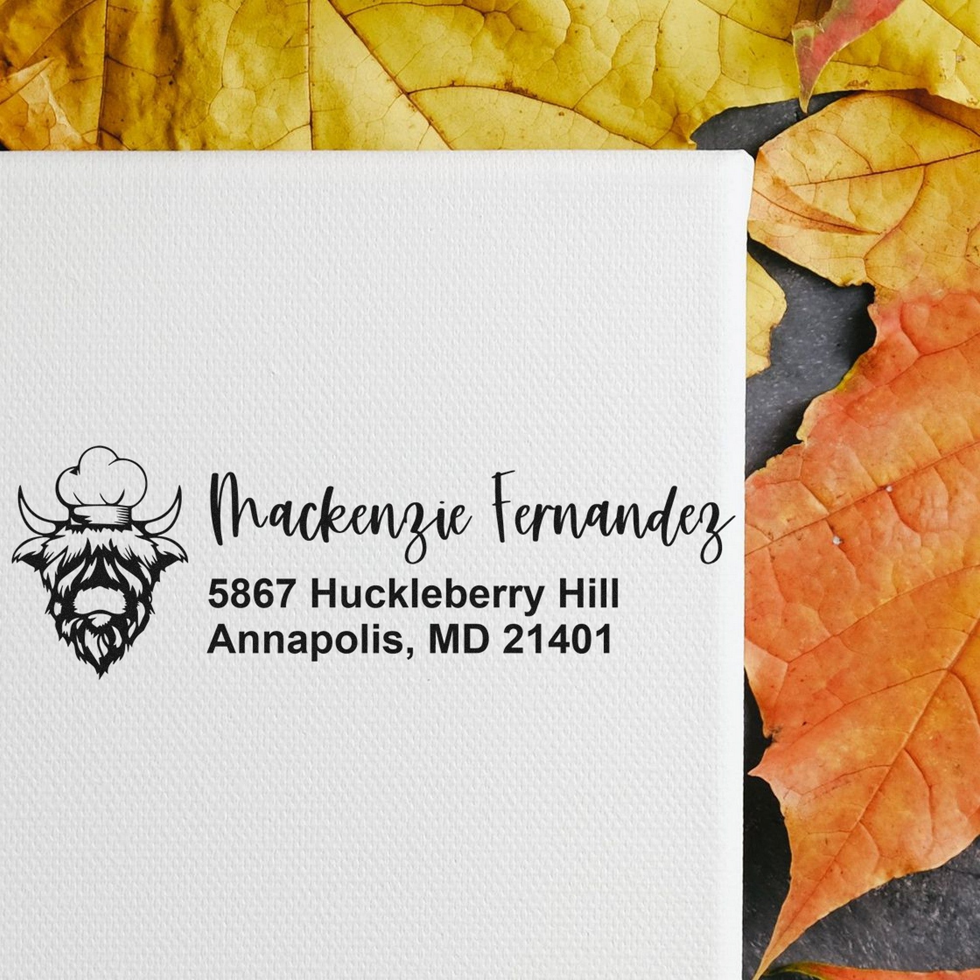 Self-Inking Majestic Cow Customize Home Address Stamp - Engineer Seal Stamps