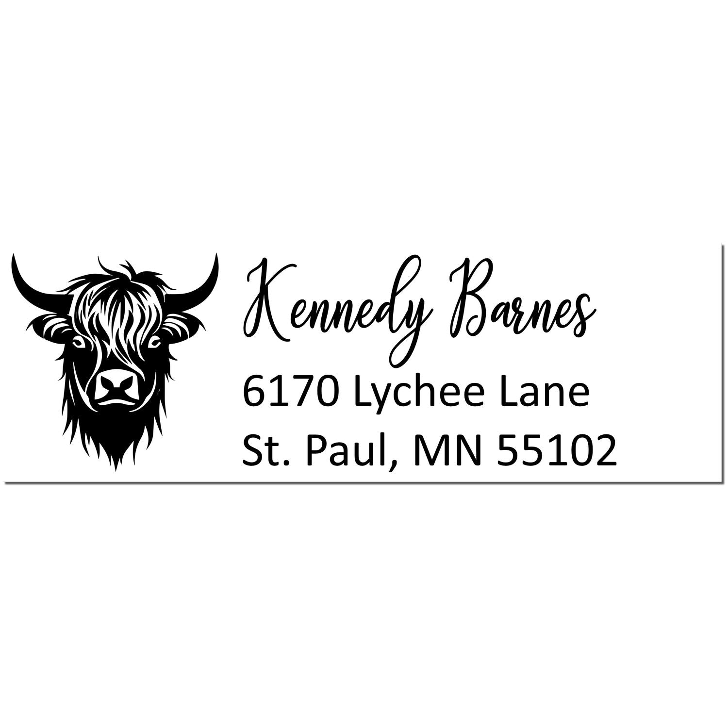 Camouflaged Cow Custom New Address Rubber Stamp - Engineer Seal Stamps