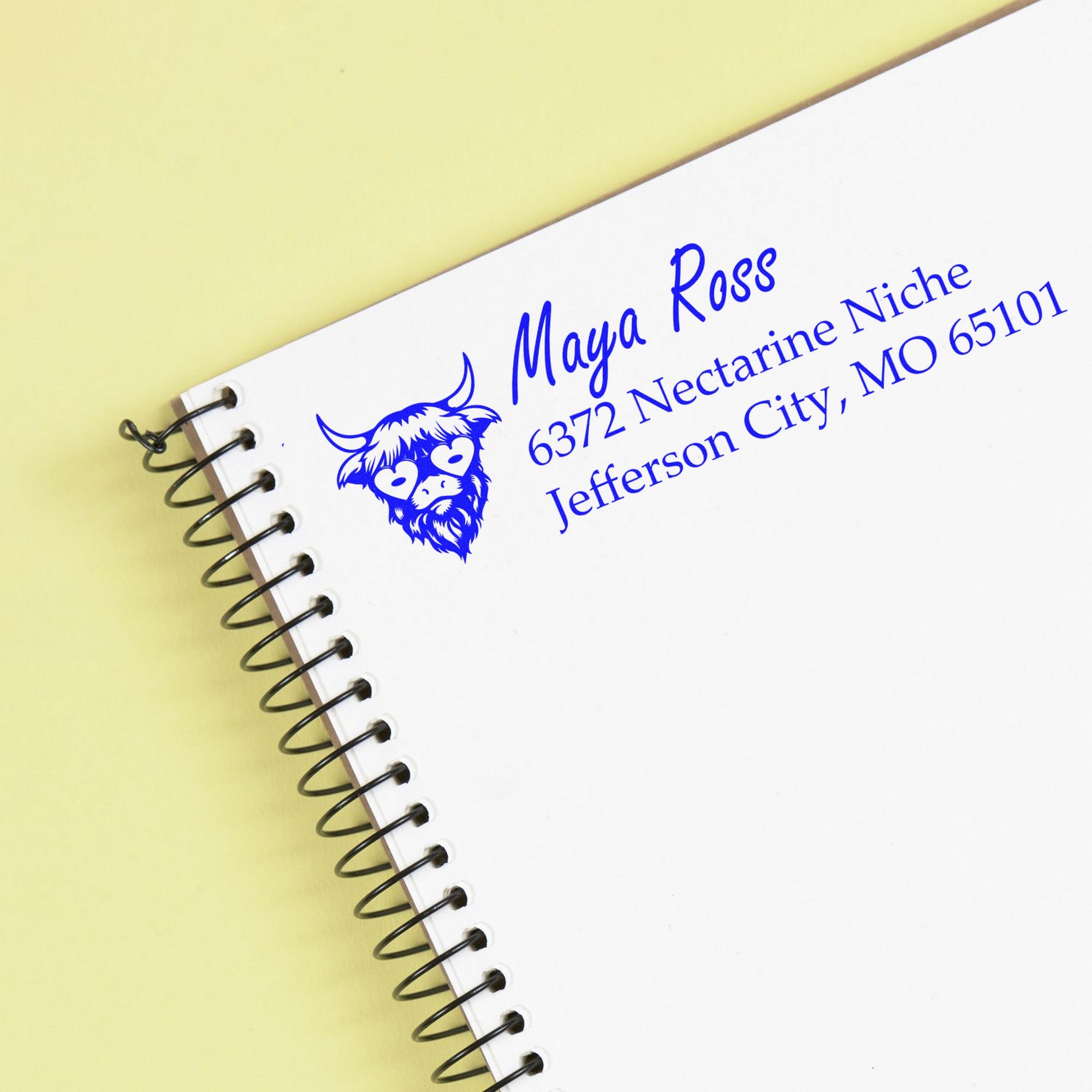 Pasture Cow Custom Address Label Rubber Stamp - Engineer Seal Stamps