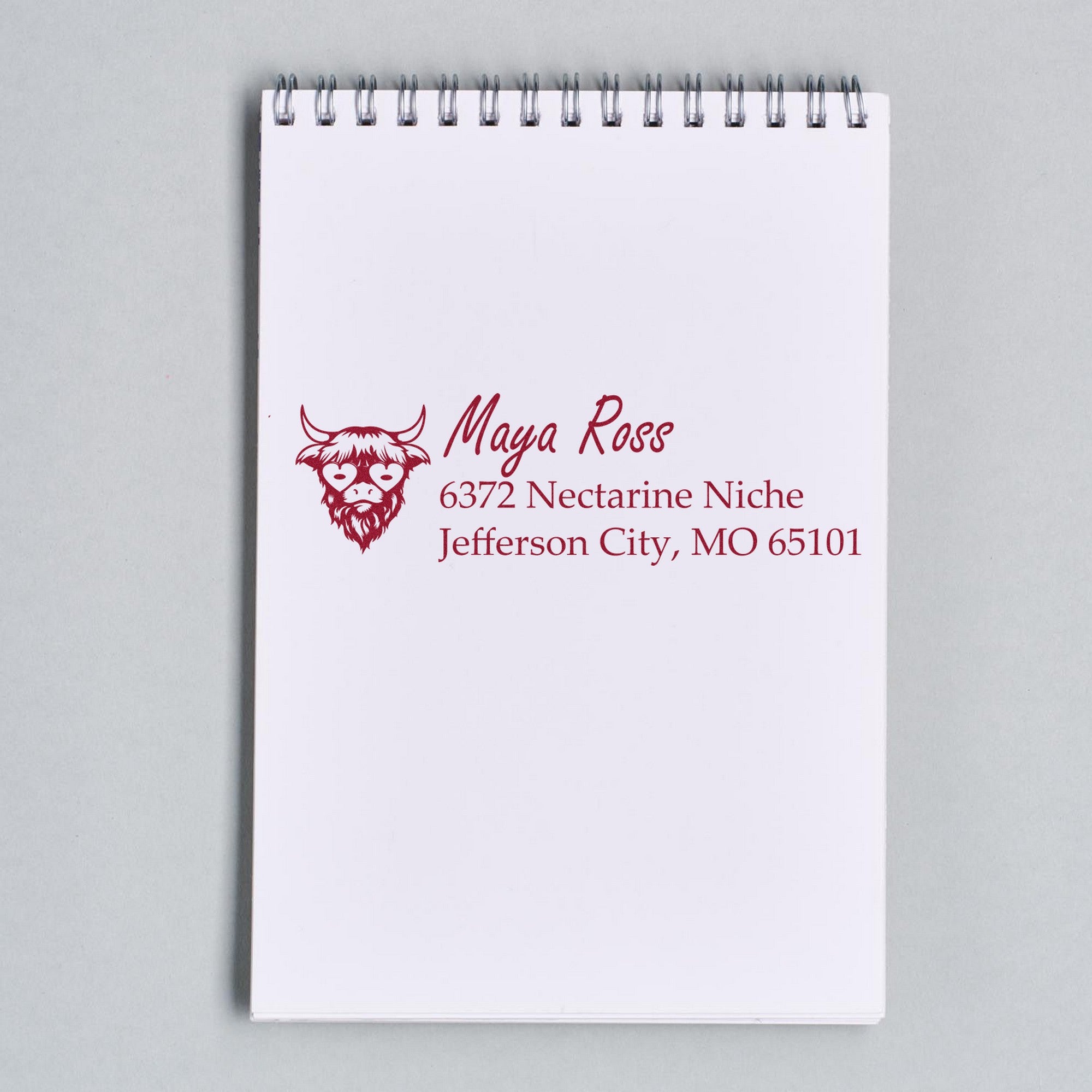 Pasture Cow Custom Address Label Rubber Stamp - Engineer Seal Stamps