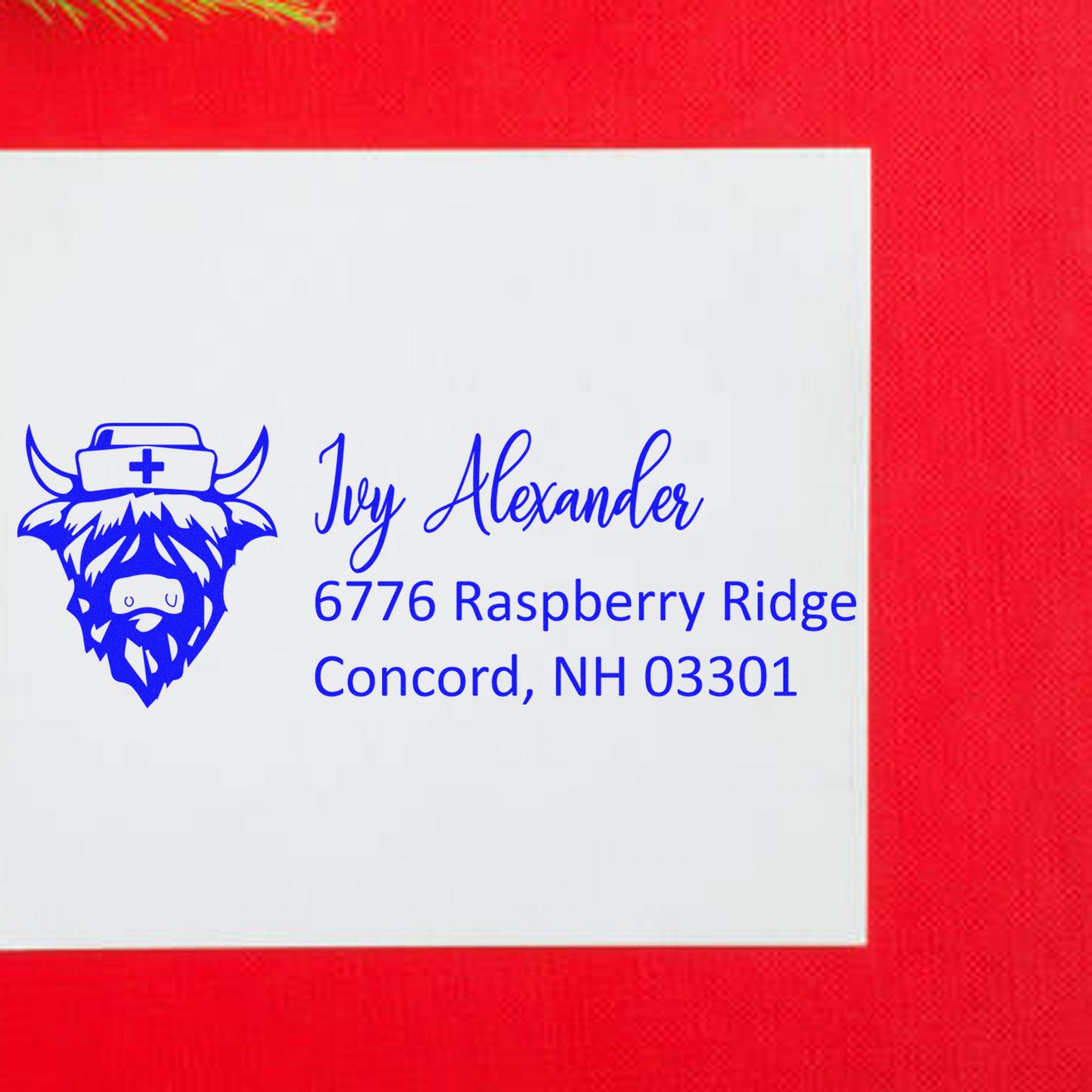 Picturesque Cow Customized Mailing Rubber Stamp - Engineer Seal Stamps