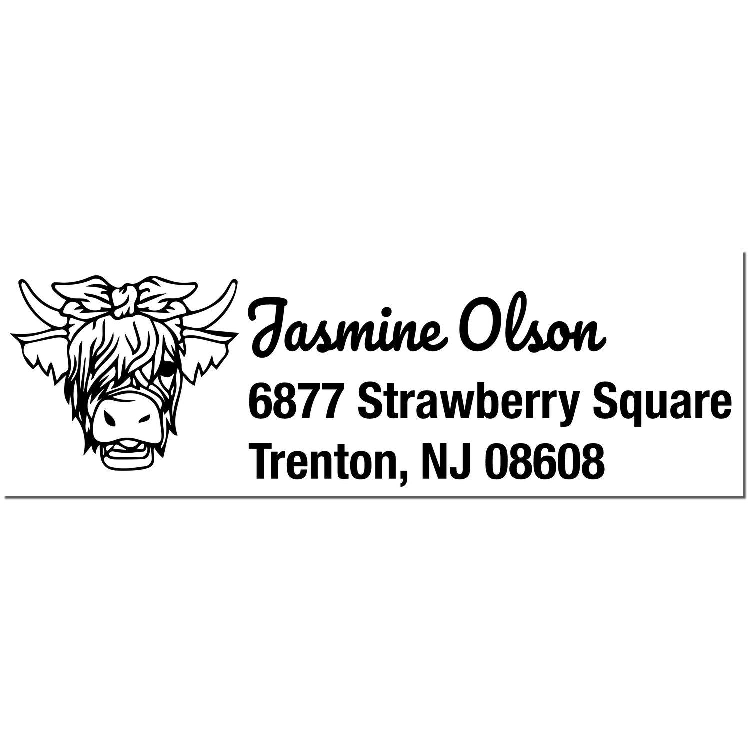 Self-Inking Sociable Cow Customizable Mailing Stamp - Engineer Seal Stamps