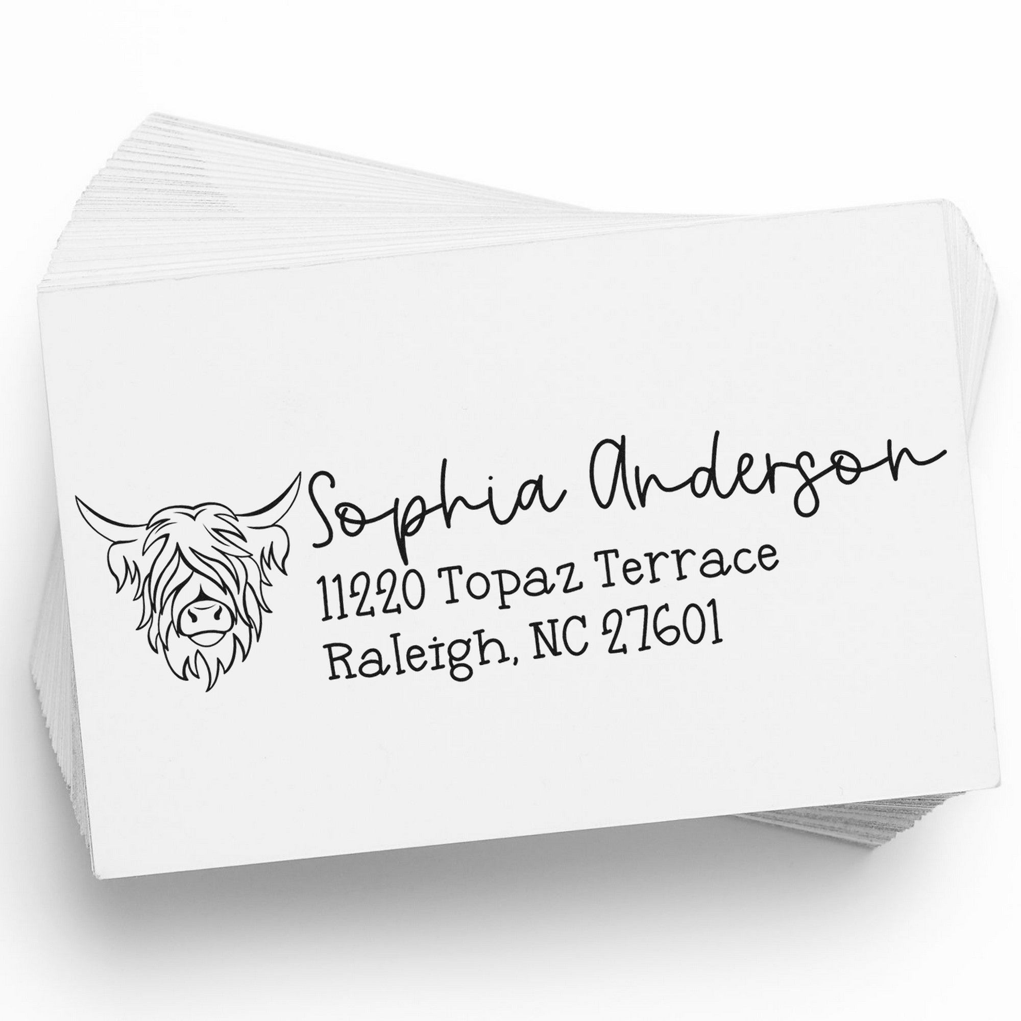 Quaint Cow Customized Mailing Address Rubber Stamp - Engineer Seal Stamps