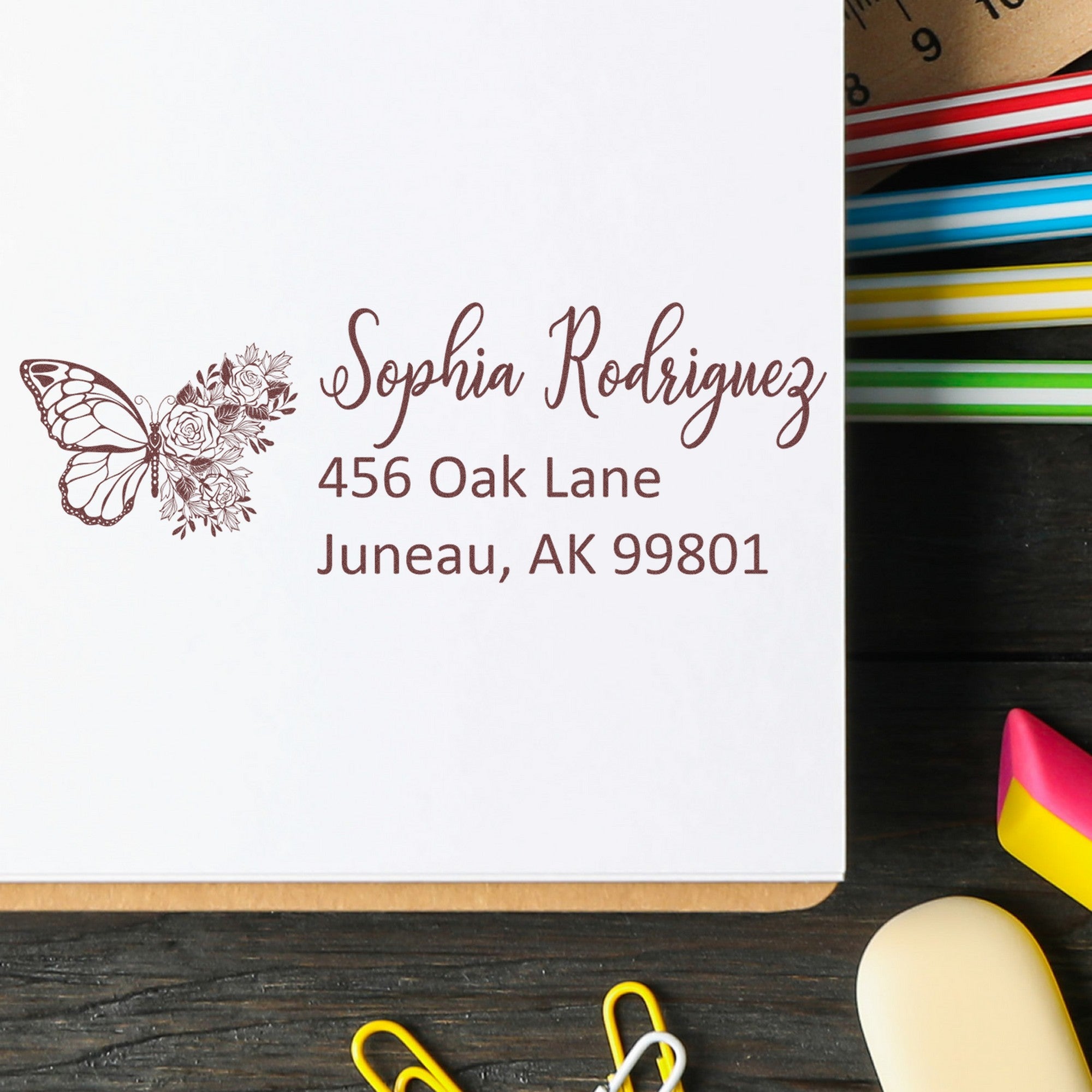PSI Swift Breezewing Magical Fairy Custom Address Label Pre-Inked Stamp - Engineer Seal Stamps