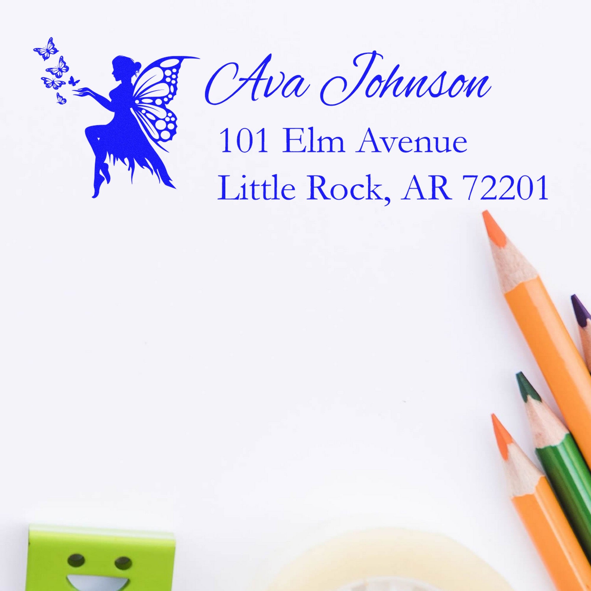 Self-Inking Enchanting Starshimmer Mythical Fairy Custom Address Stamp - Engineer Seal Stamps